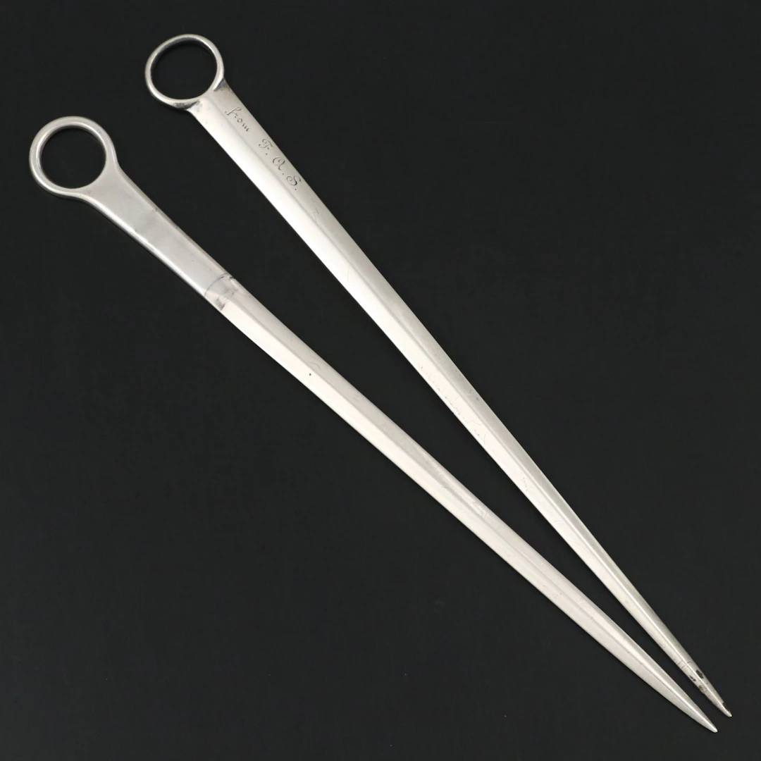 George III London Sterling Silver Hatelet Skewers, 1800 and 1808