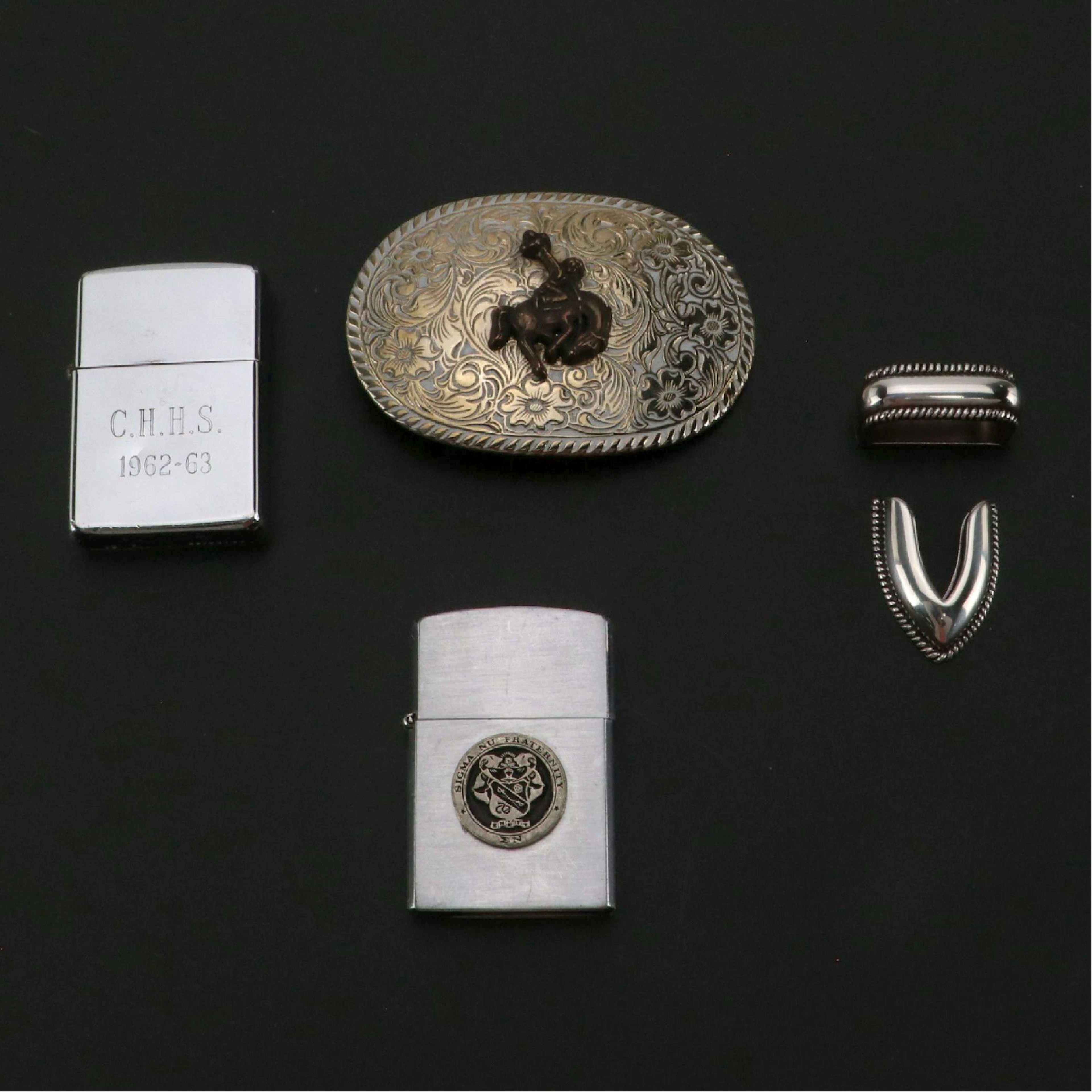Crest-Craft and Zippo Lighters, Other Trophy Buckle and Buckle Set, Vintage