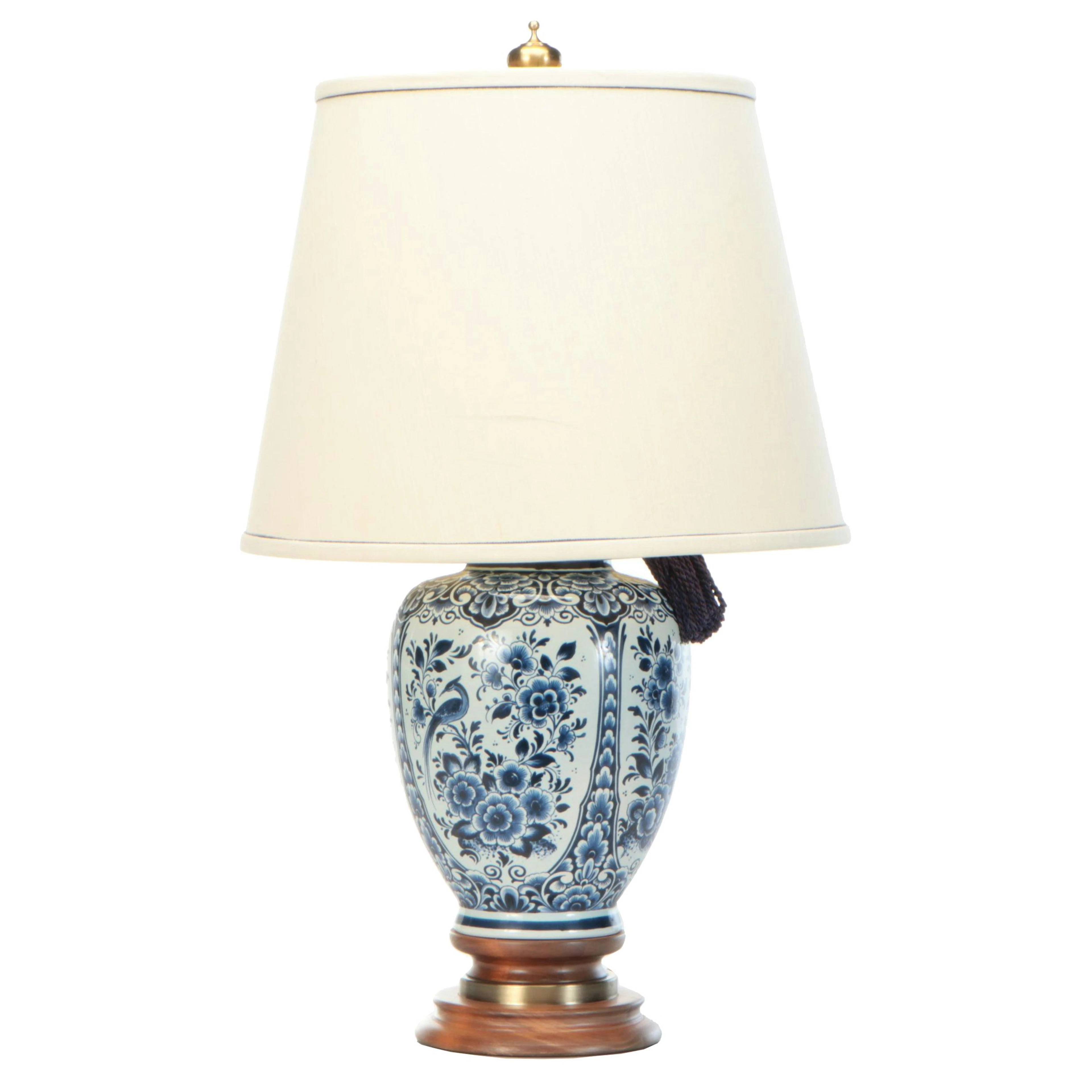 Delft Style Blue and White Porcelain Ceramic Table Lamp