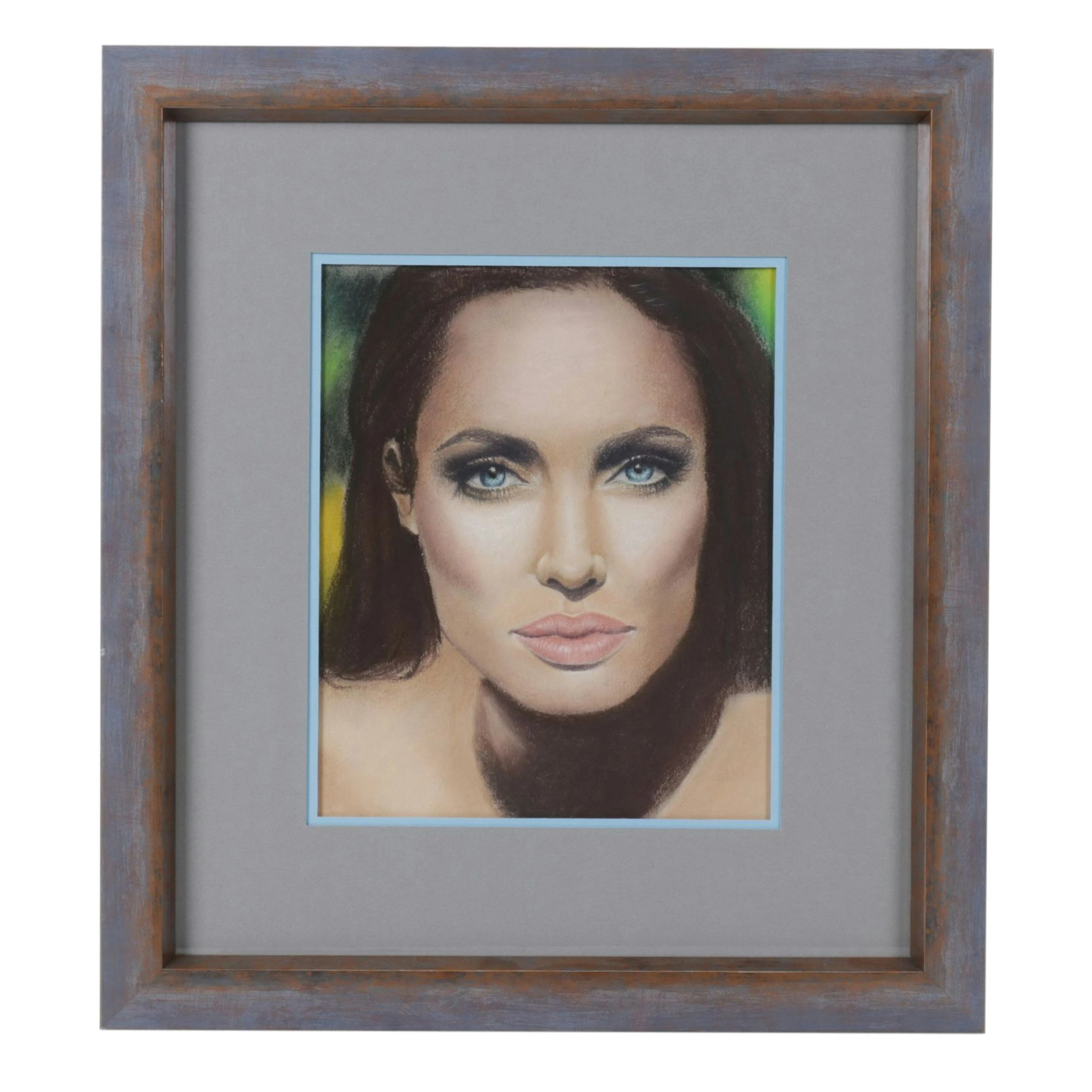 Inna Medvedeva Oil Pastel Drawing "Angelina Jolie"