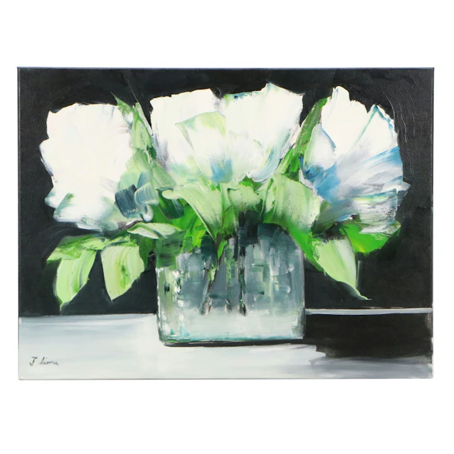 José M. Lima Floral Still Life Oil Painting, 2026