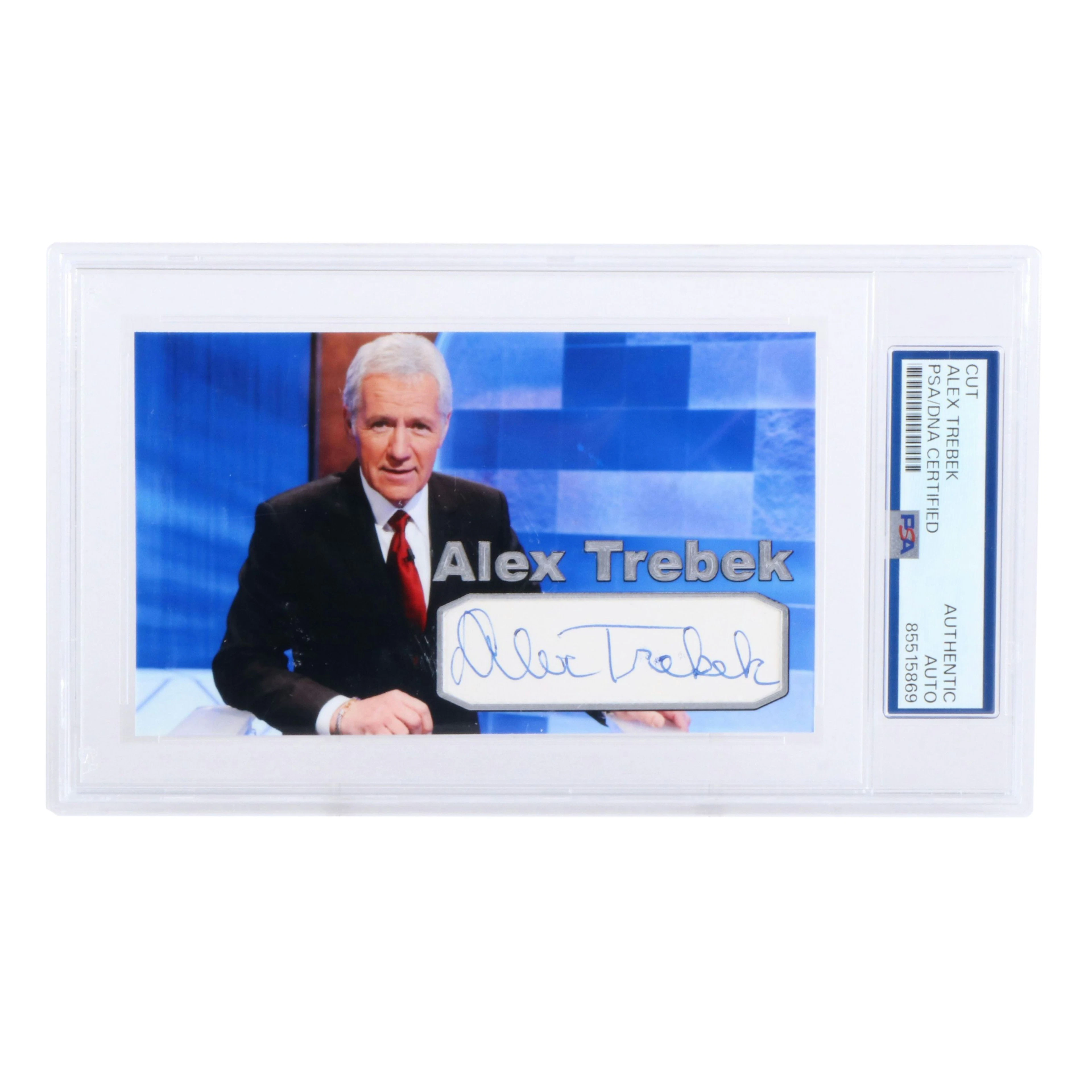 Alex Trebek Signed and Slabbed 1/1 Cut, PSA