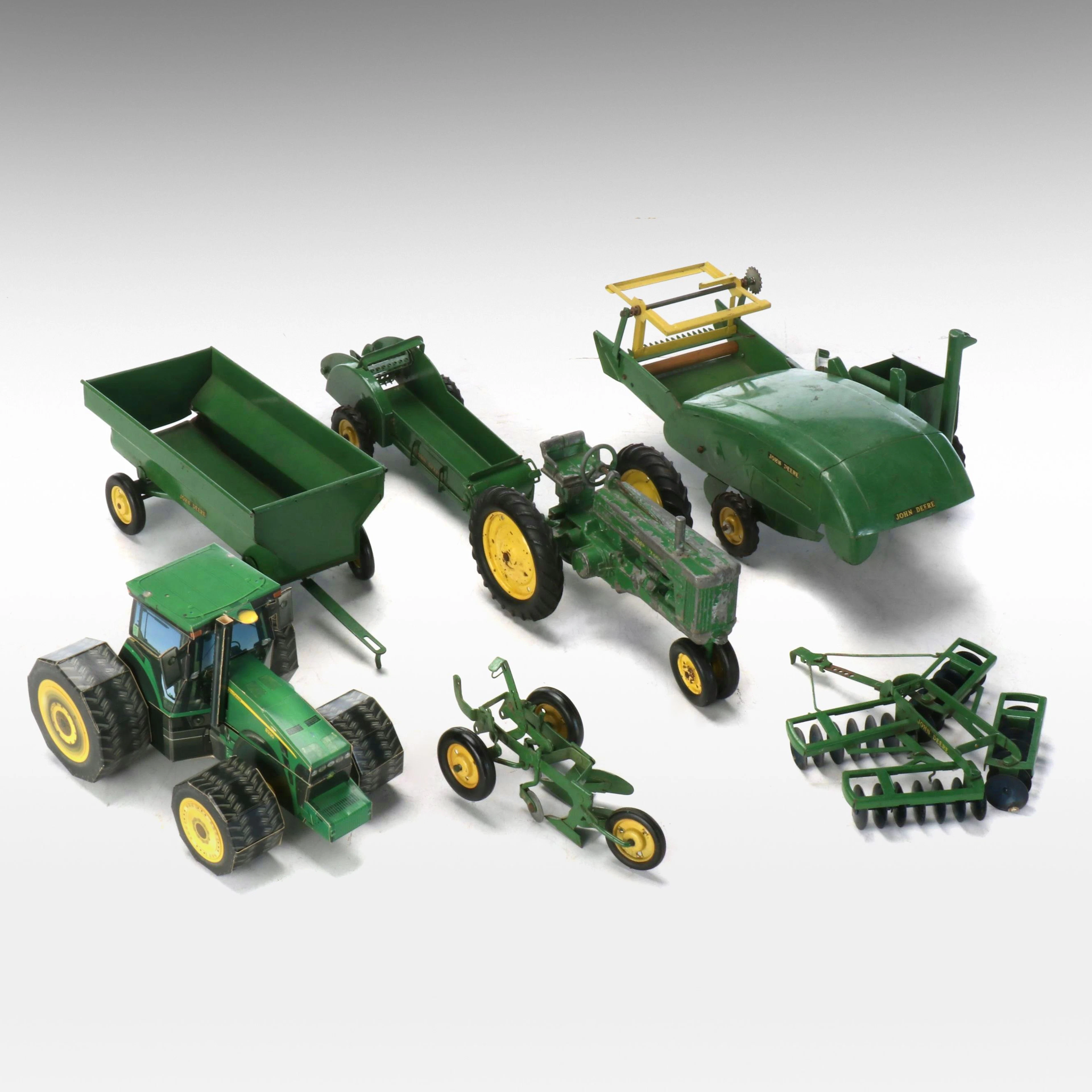 John Deere Cast Iron Tractor and Trailer Models with 3-D Papercraft