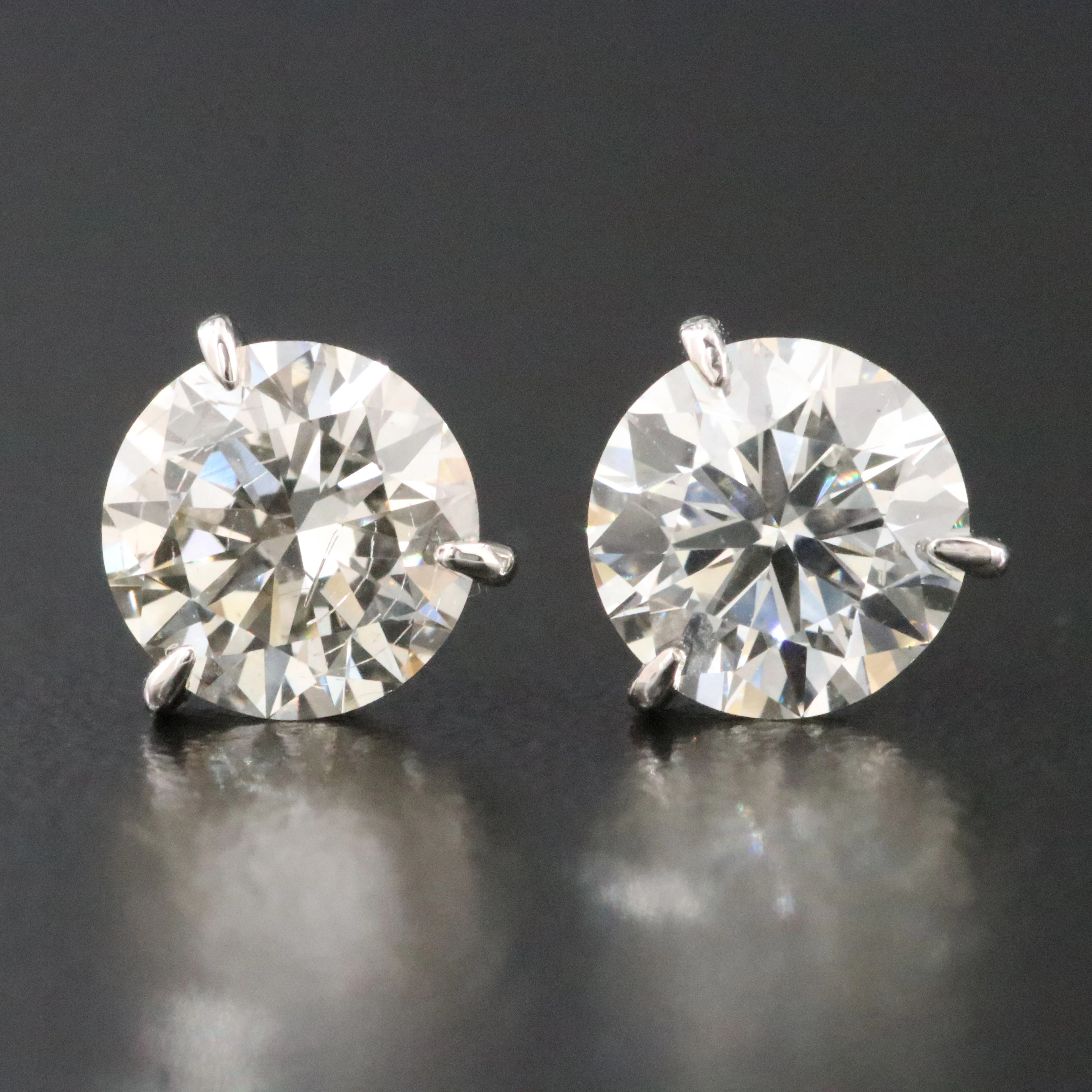 18K 2.20 CTW Lab Grown Diamond Solitaire Martini Earrings