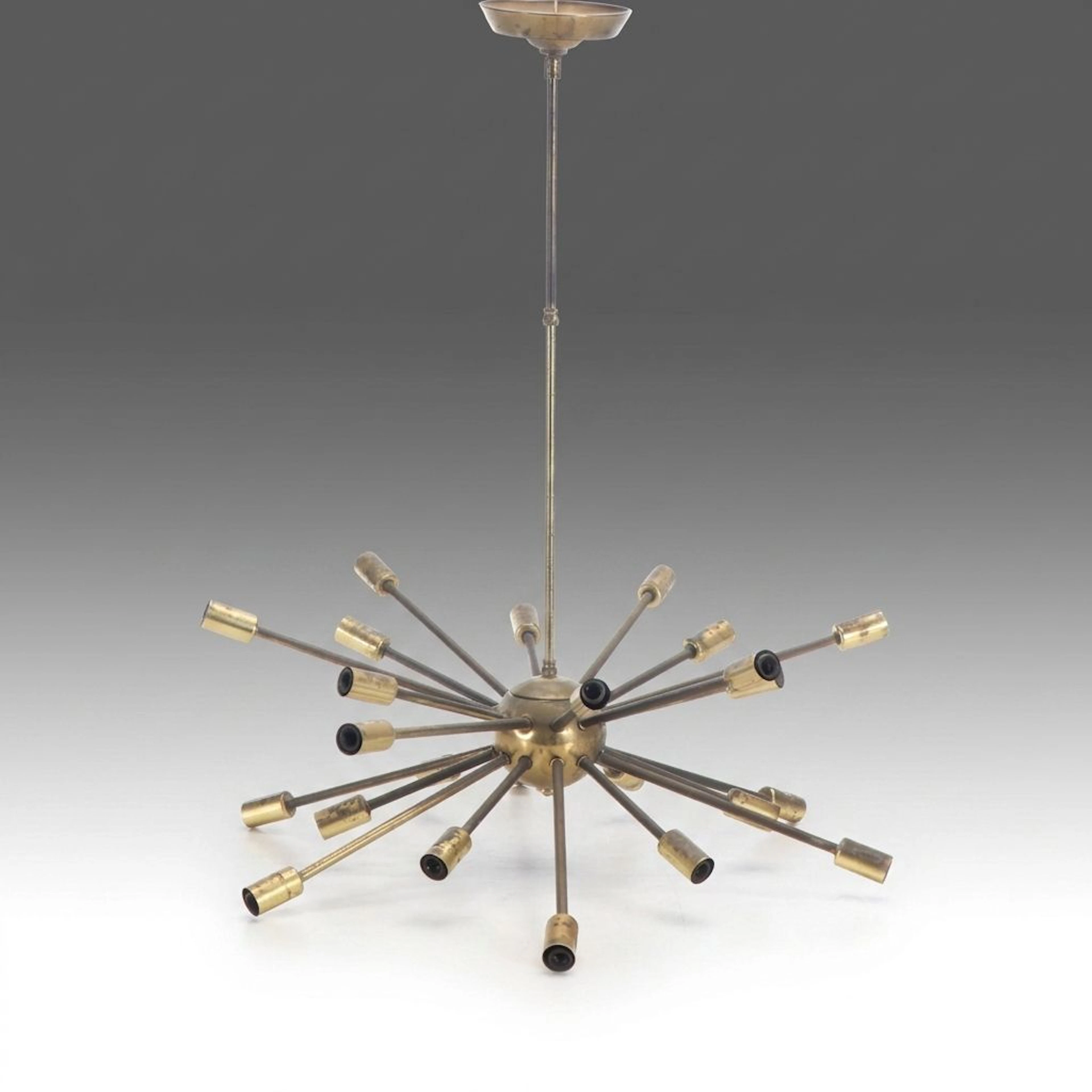 Majestic Mid Century Modern Sputnik Style 24-Arm Chandelier