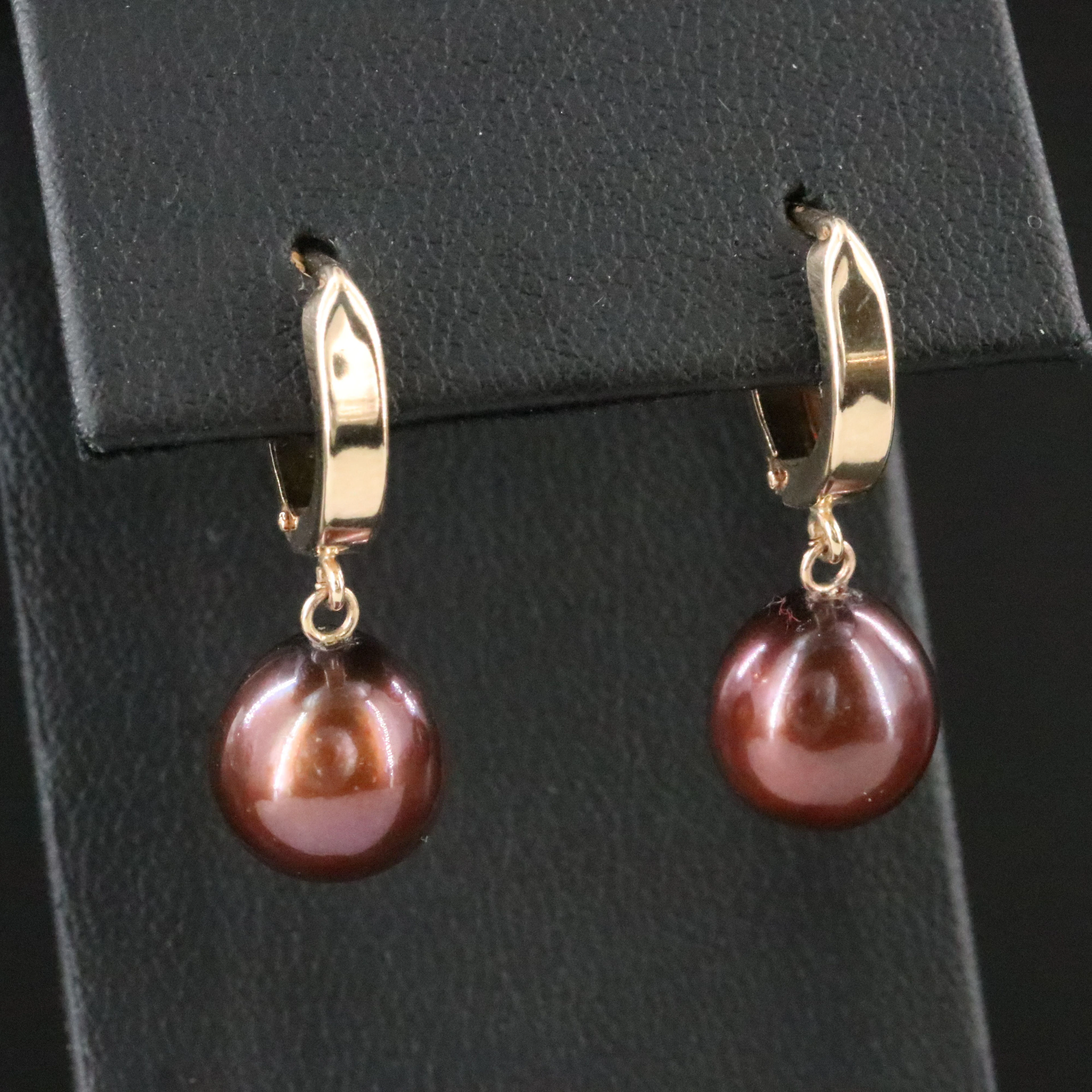 Honora 14K Huggie Hoop Earrings with Pearl Drops