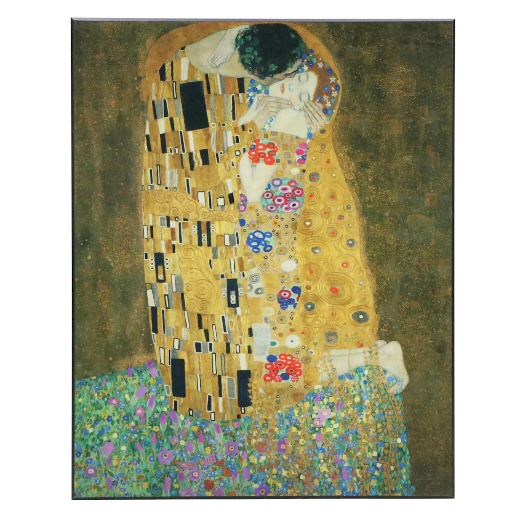 After Gustav Klimt Offset Lithograph "The Kiss"