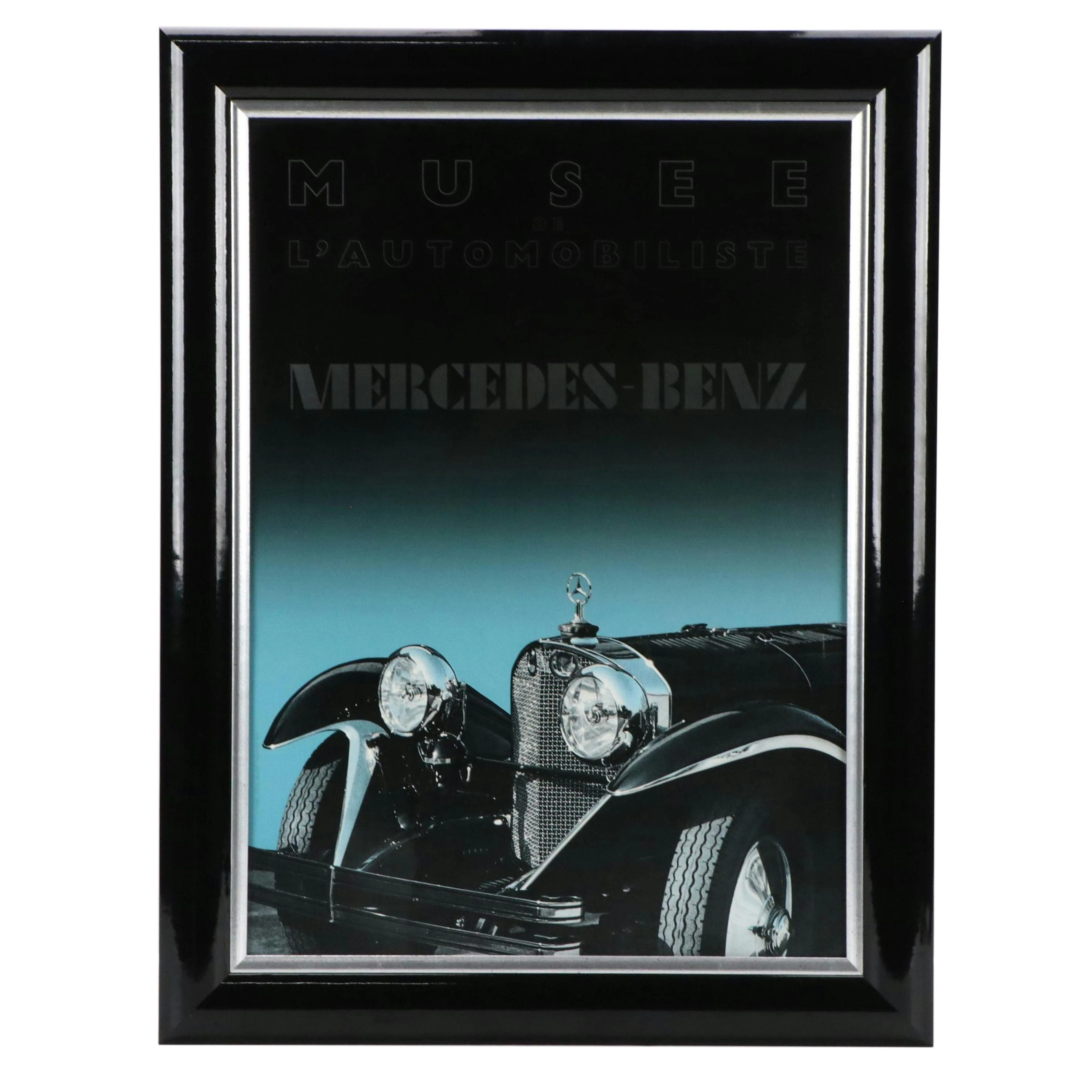Musee de L'Automobiliste Advertisement Halftone Poster Featuring Mercedes-Benz