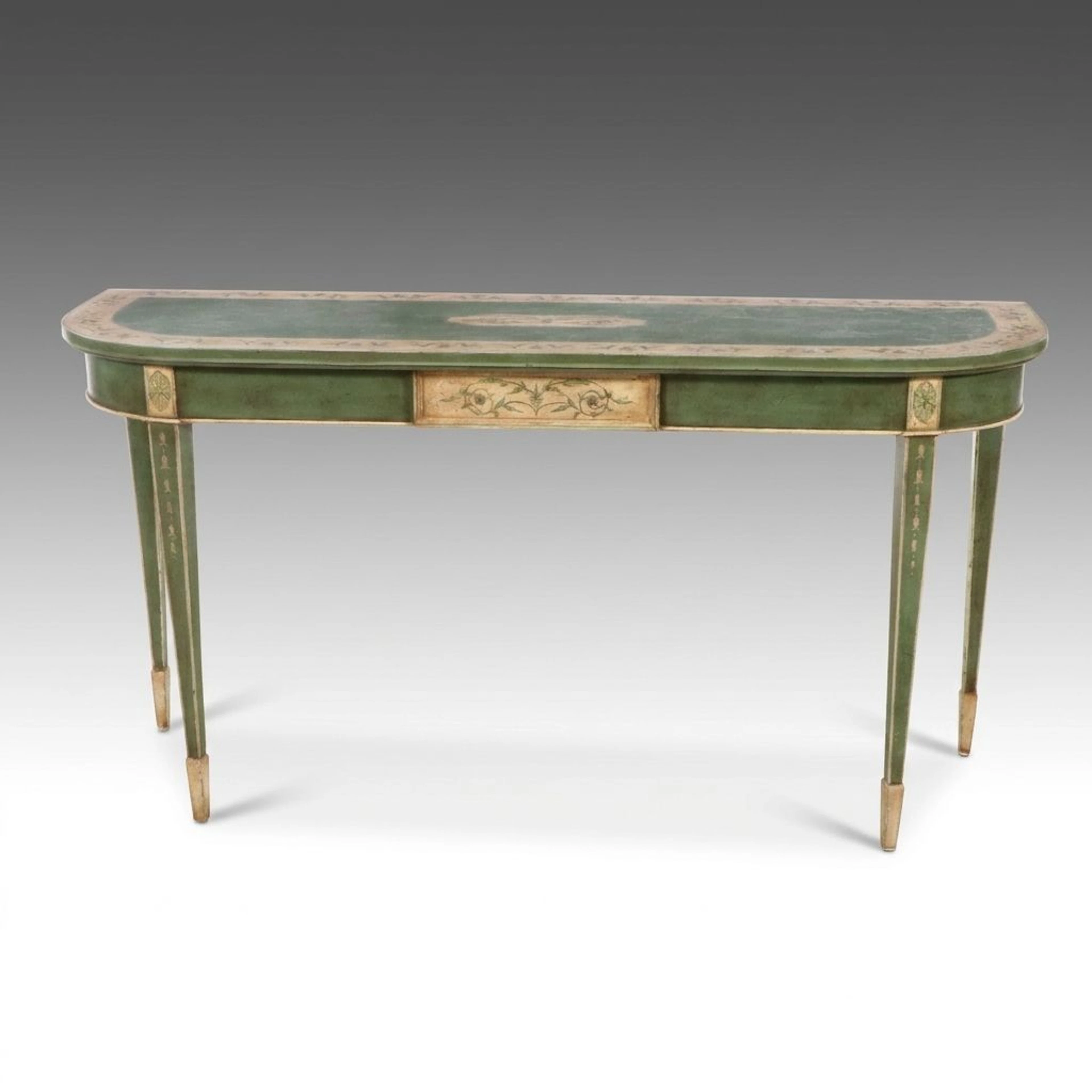 Sheraton Style Paint-Decorated Console Table, Late 20th Century