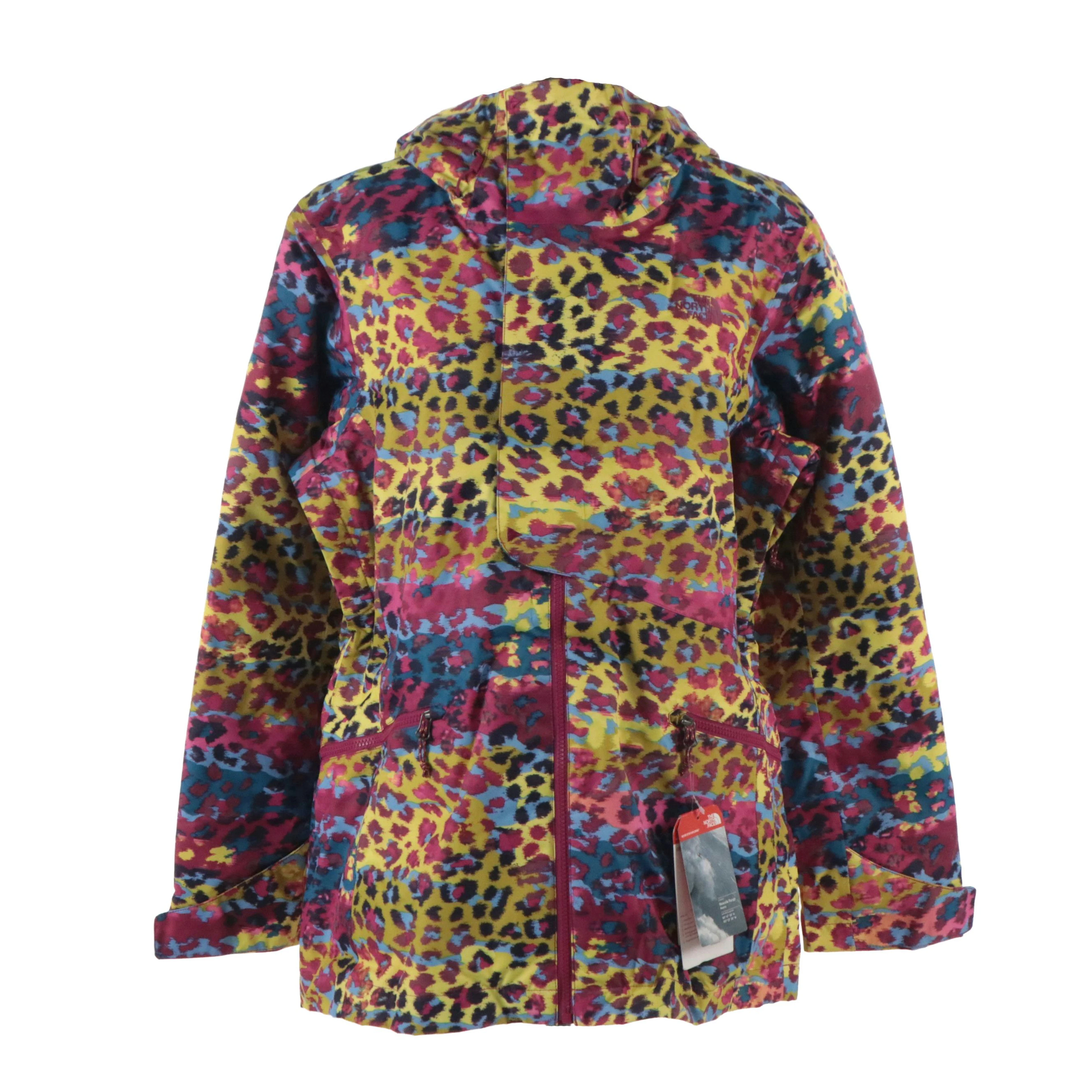 The North Face Vagabond Ski Jacket in Multicolor Leopard Print, With Tags
