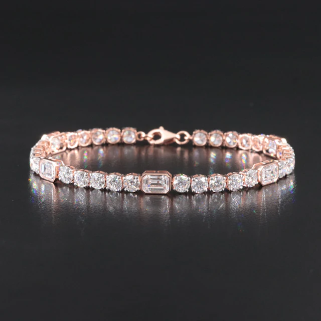 14K Rose Gold 12.75 CTW Lab Grown Diamond Bracelet