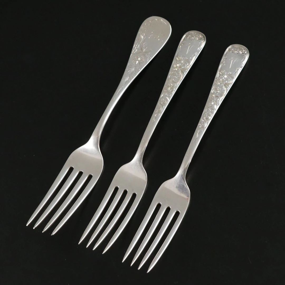 Sterling Silver S. Kirk & Son with Jas. Reed & Co Dinner Forks