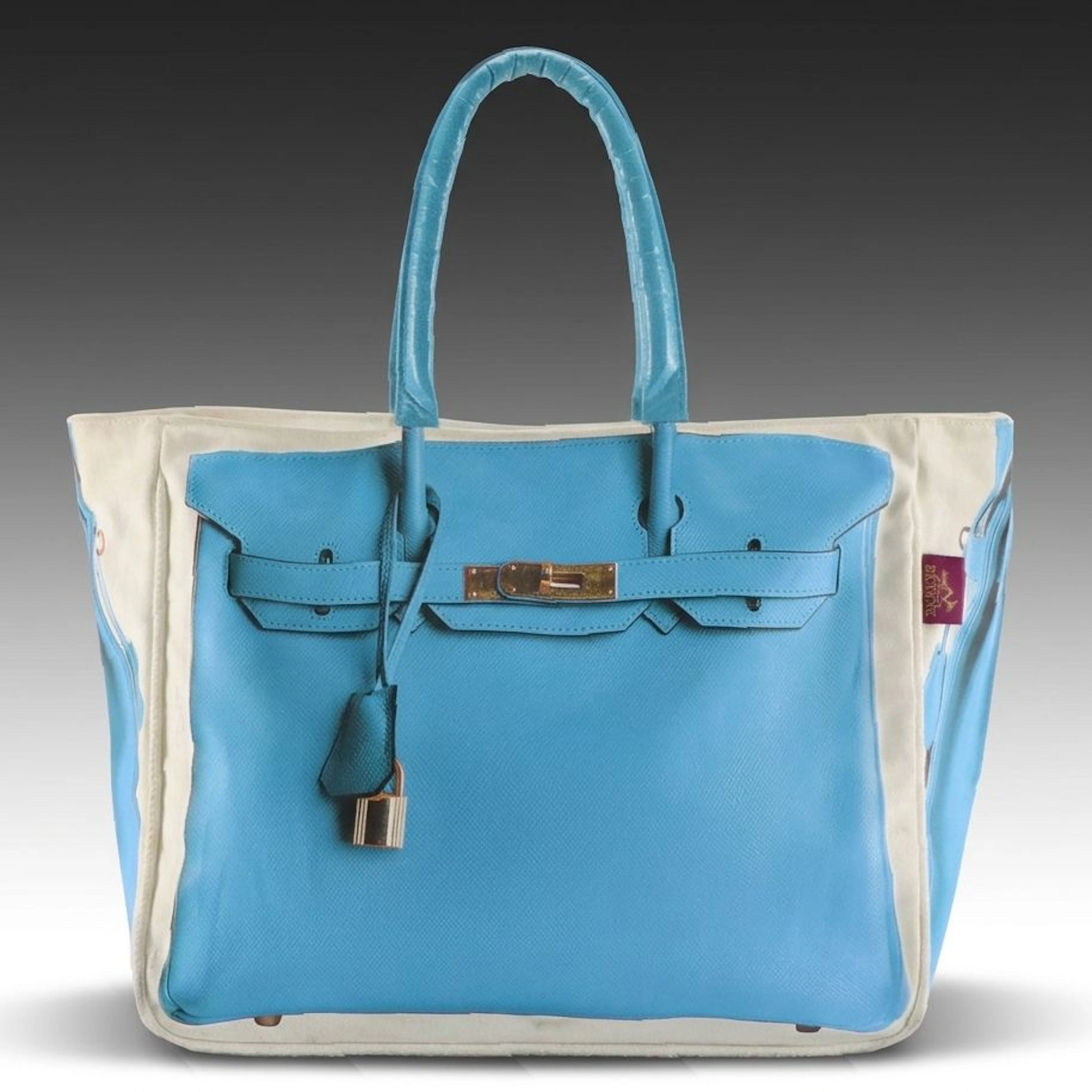 Banane Taipei Birkin-Printed Canvas Tote Bag, Other Linen Blend Shawl Scarves