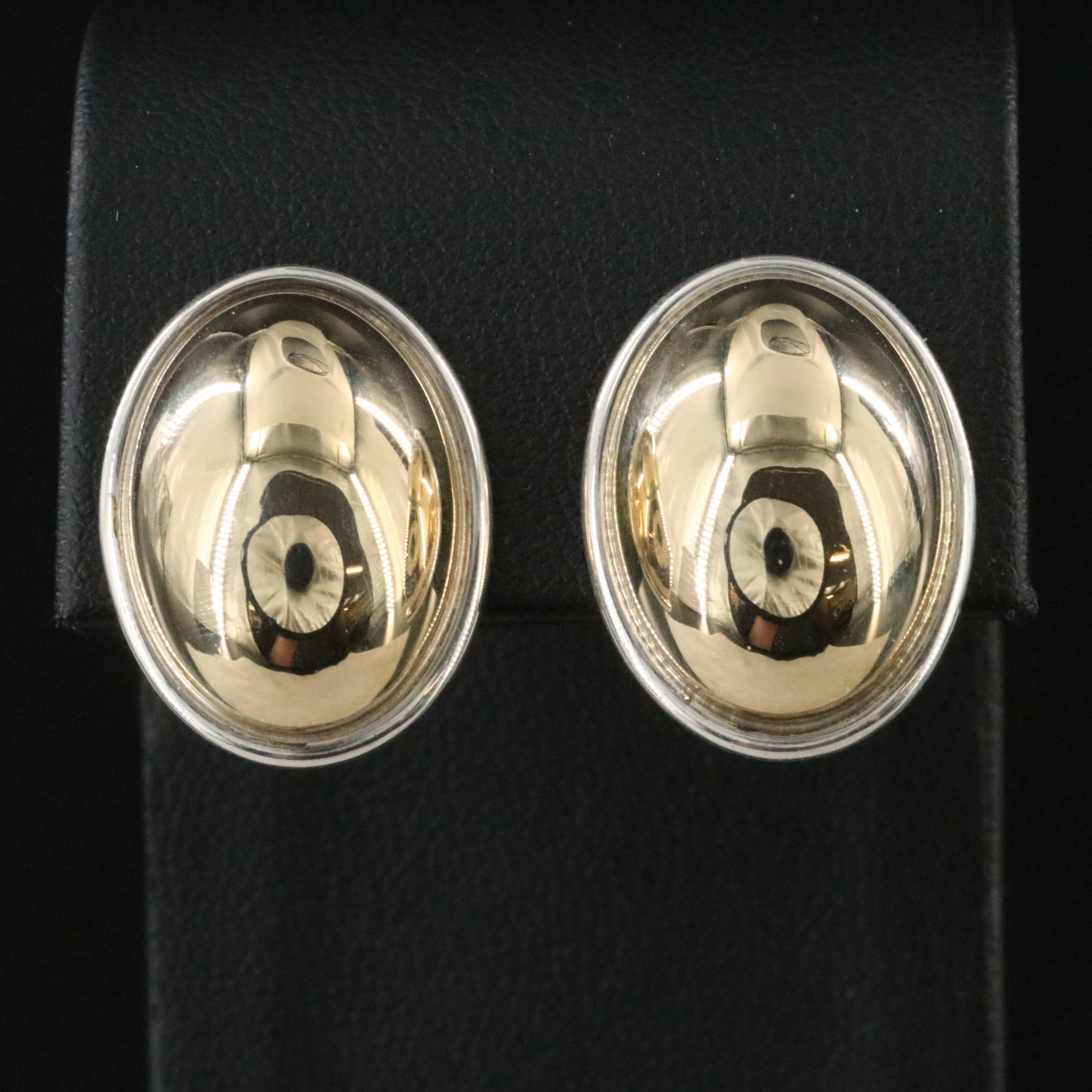 James Avery Sterling Dome Earrings with 14K Bonded Gold Accents