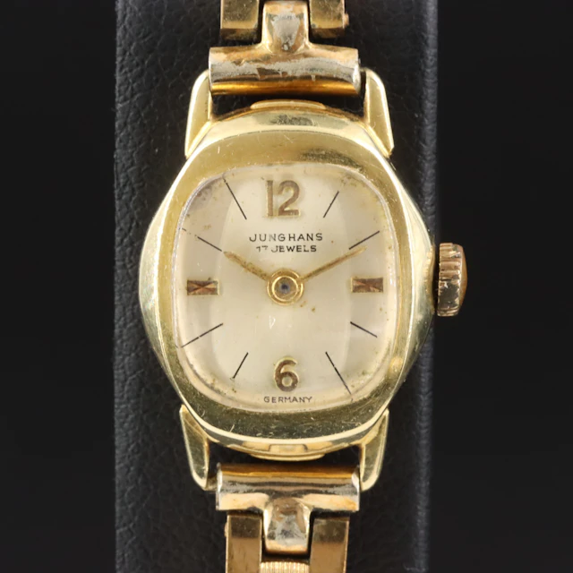 Junghans 14K Contemporary Style Vintage Stem Wind Dress Watch