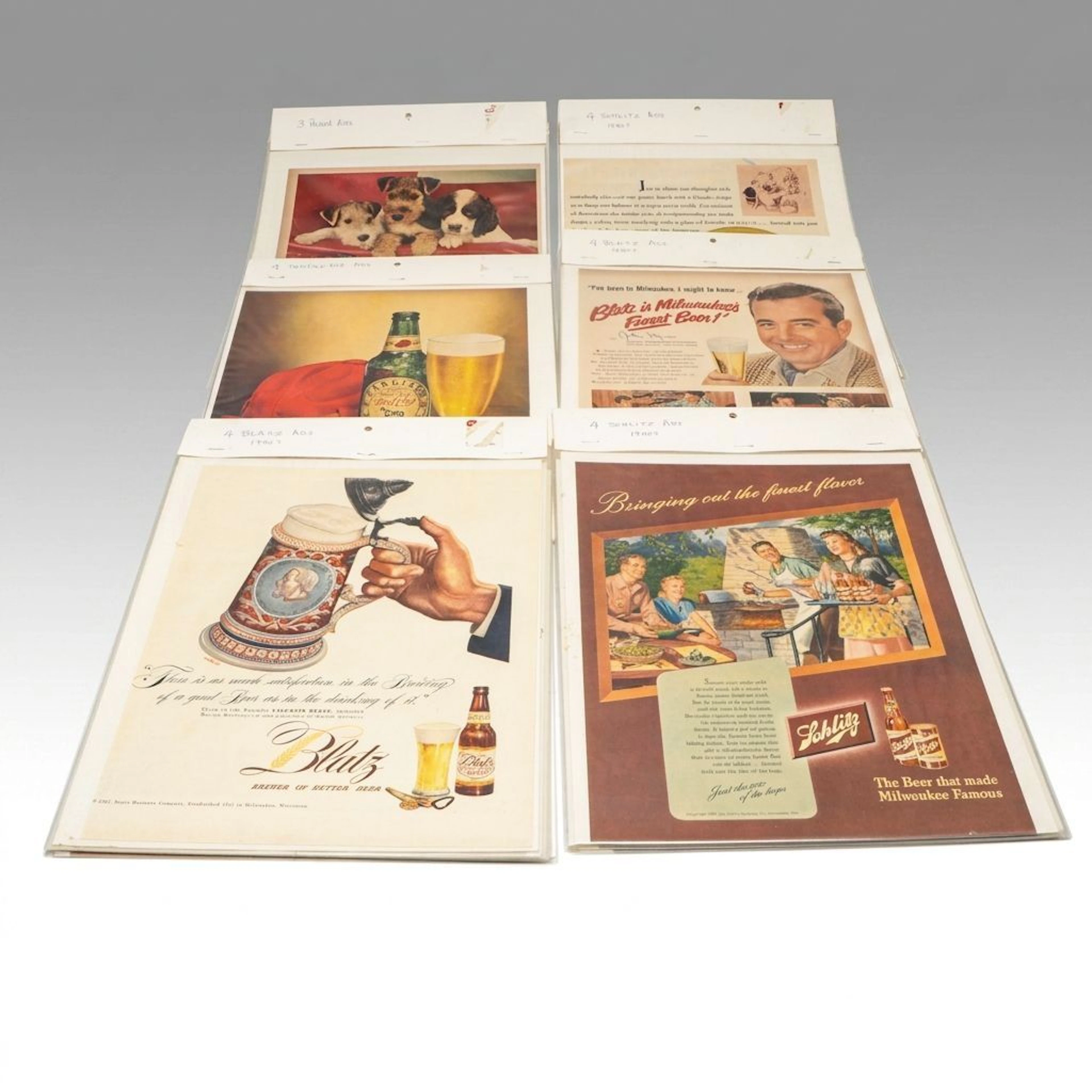 Blatz, Pabst and More Beer Magazine Print Advertisements, Mid-20th C.