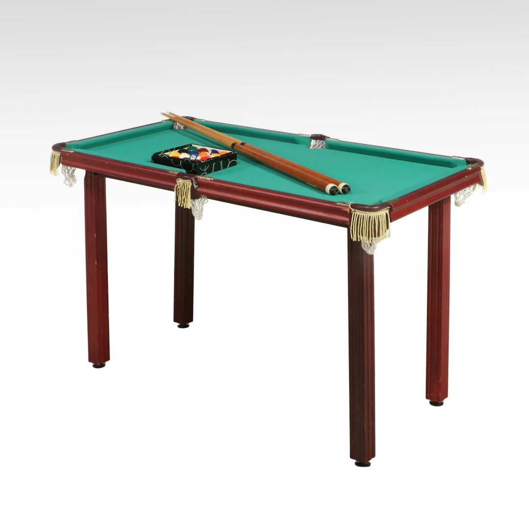 Regency Style Miniature Billiard Table with Accessories, 21st Century