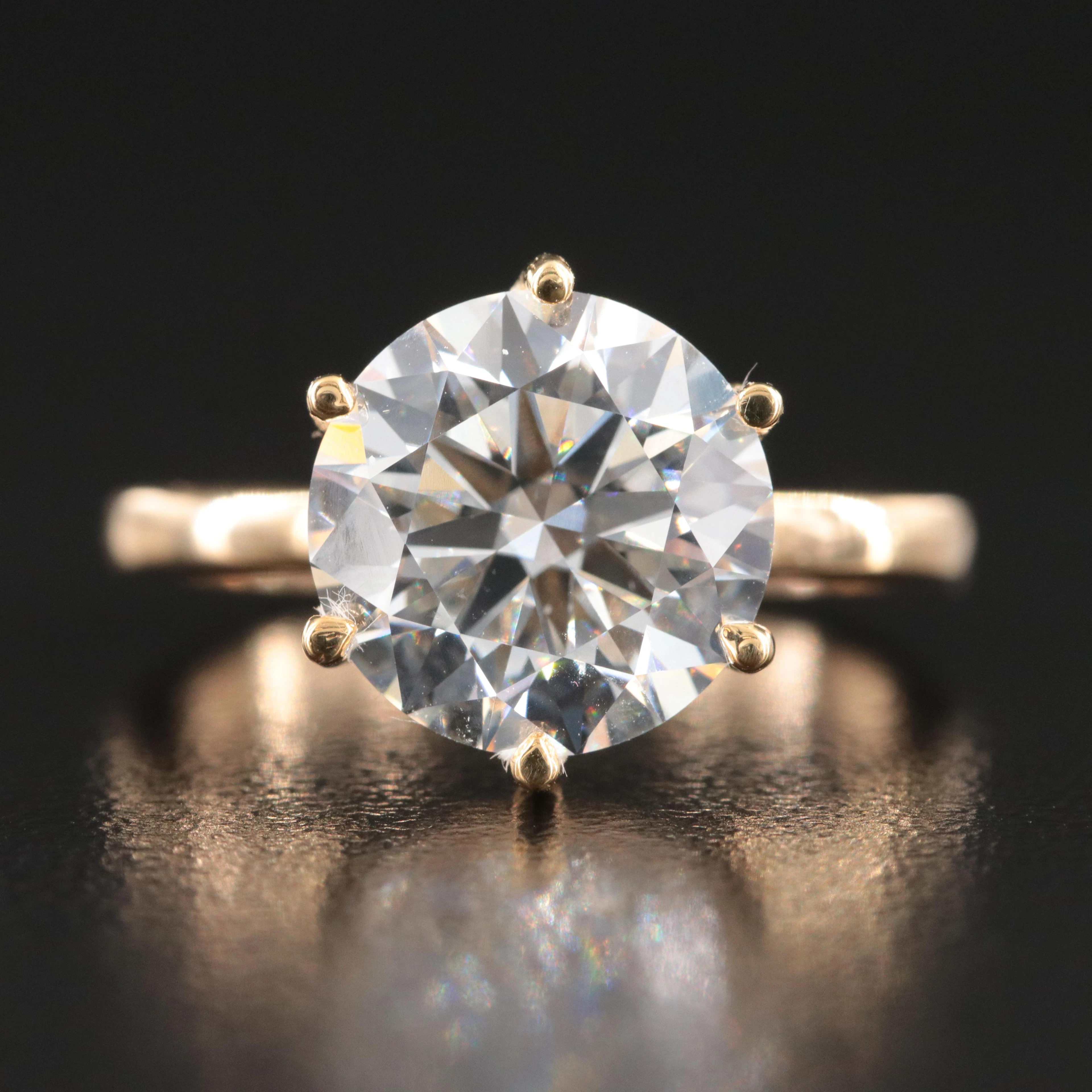 14K 4.04 CT Lab Grown Diamond Solitaire Ring with IGI Report