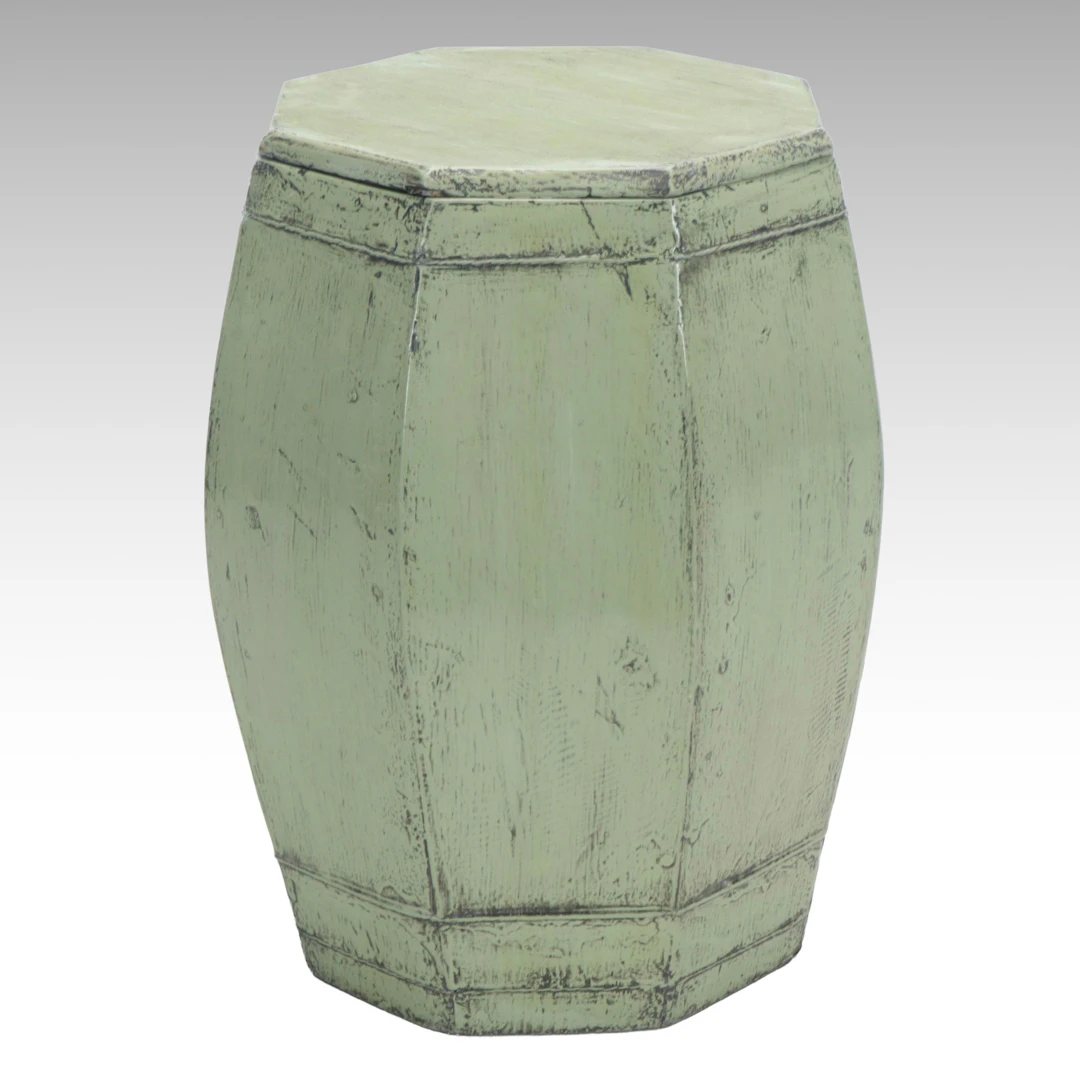 Chinese Painted Wood Grain Bin, 20th Century