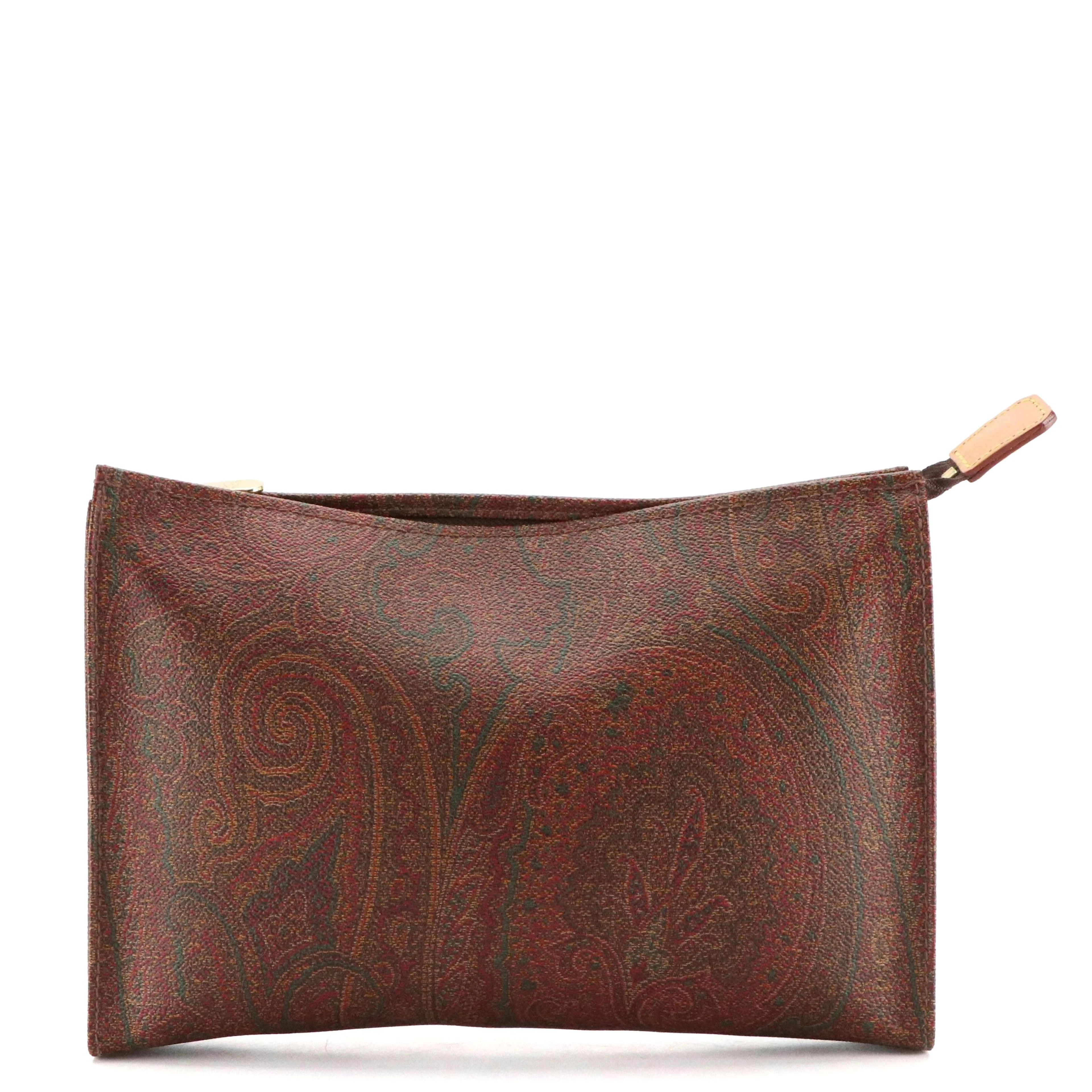 ETRO Cosmetic Pouch in Signature Paisley Coated Canvas with Box