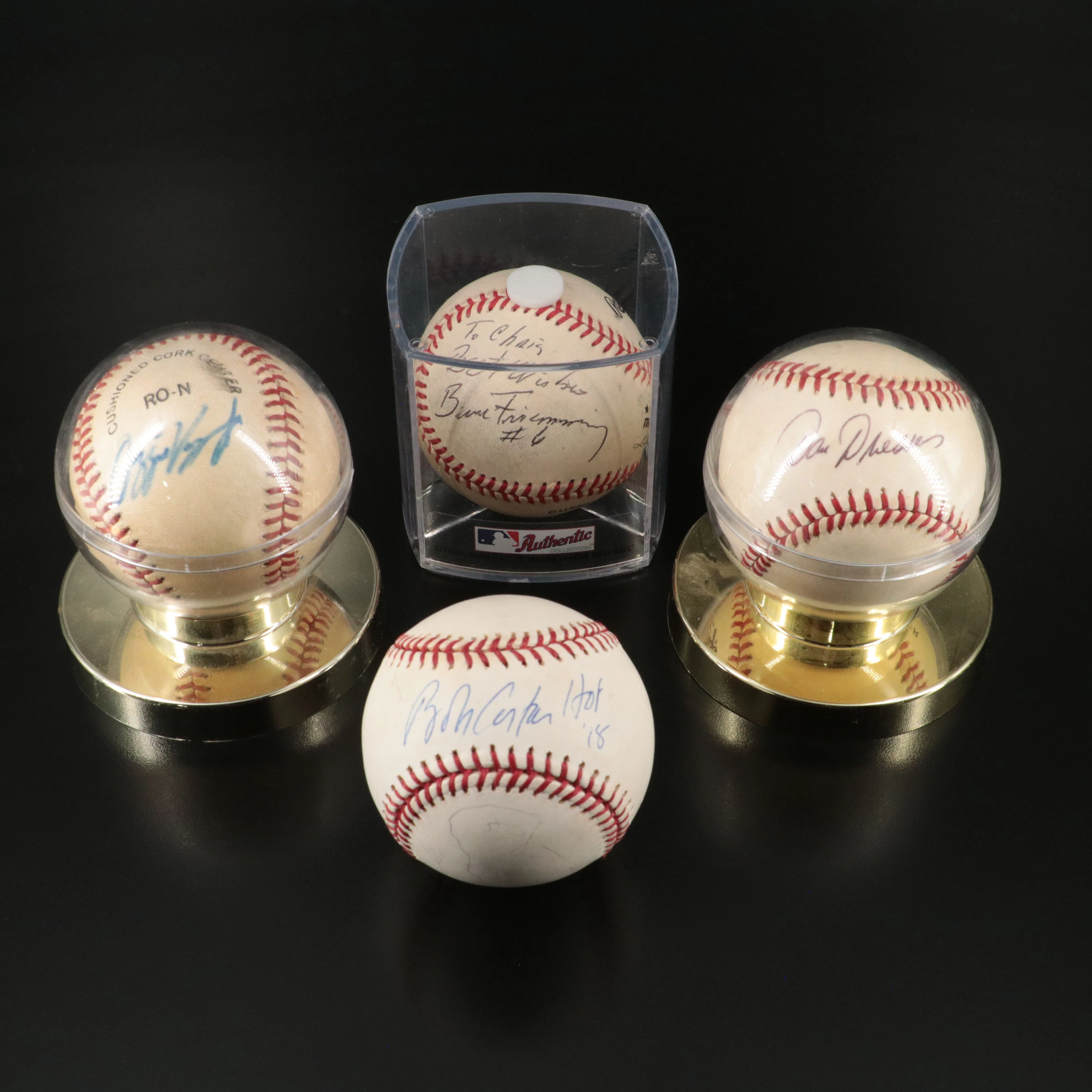 Four Signed Baseballs, Bob Costas, Dan Driessen, Ozzie Virgil Jr., and More