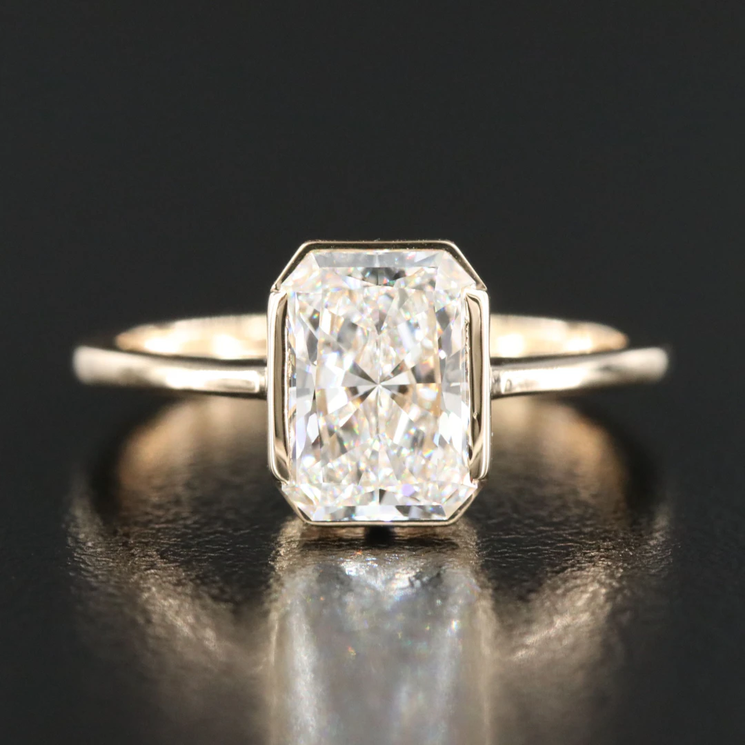 14K 1.72 CT Lab Grown Diamond Solitaire Ring with IGI Report