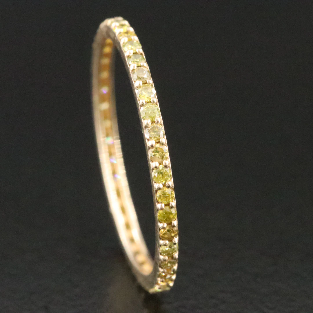 14K 0.53 CTW Fancy Yellow Diamond Eternity Band