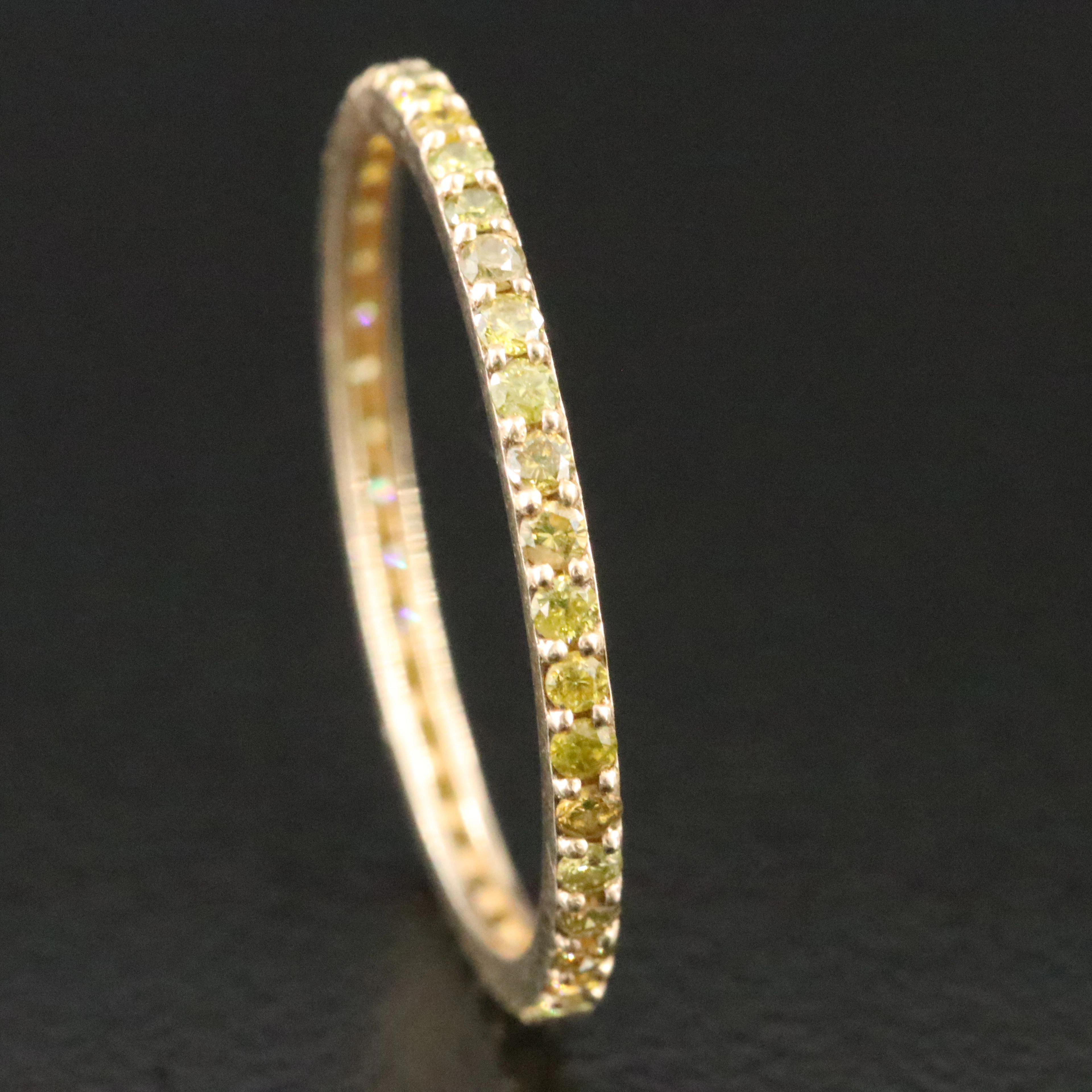 14K 0.53 CTW Fancy Yellow Diamond Eternity Band