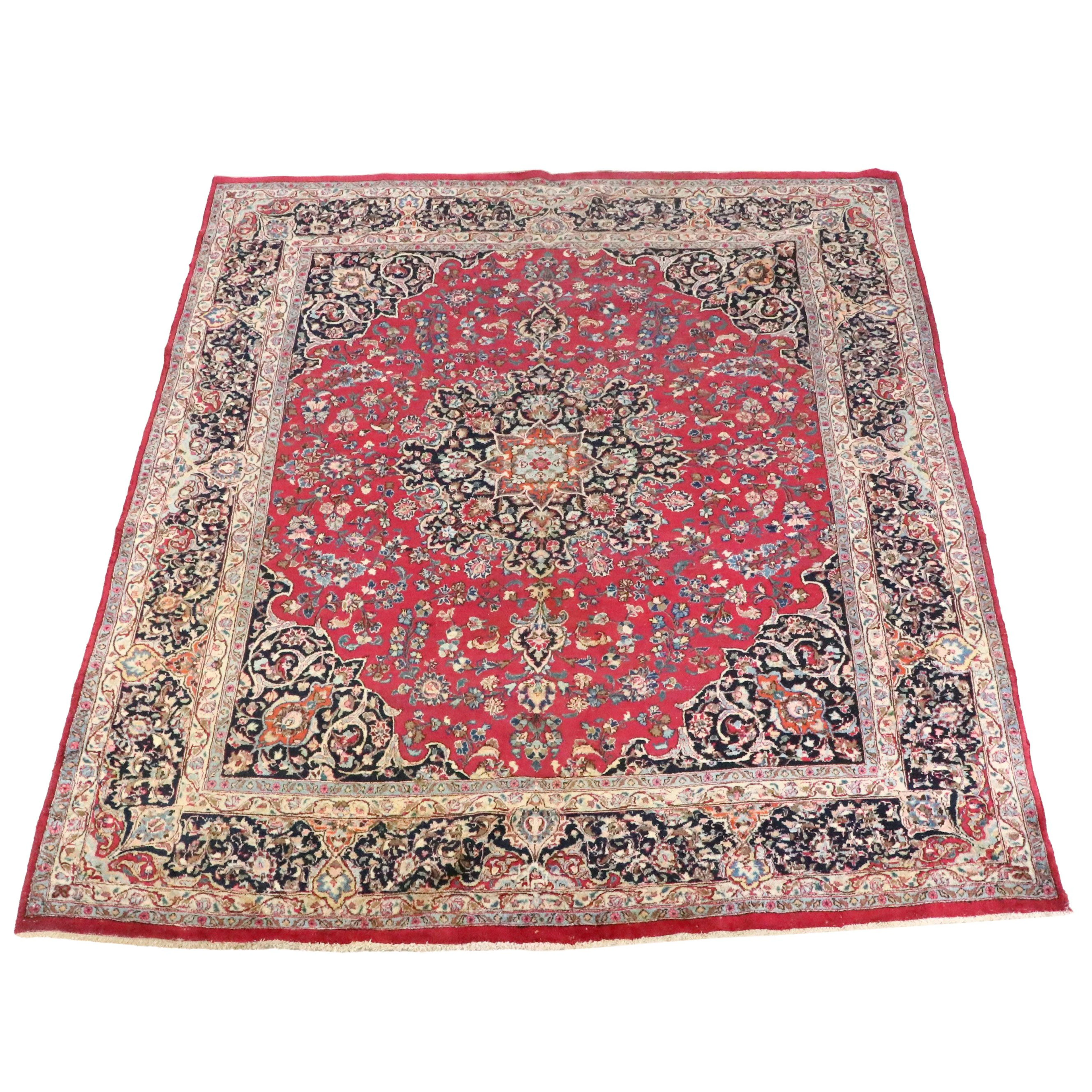 9'6 x 11'5 Hand-Knotted Persian Mashhad Area Rug