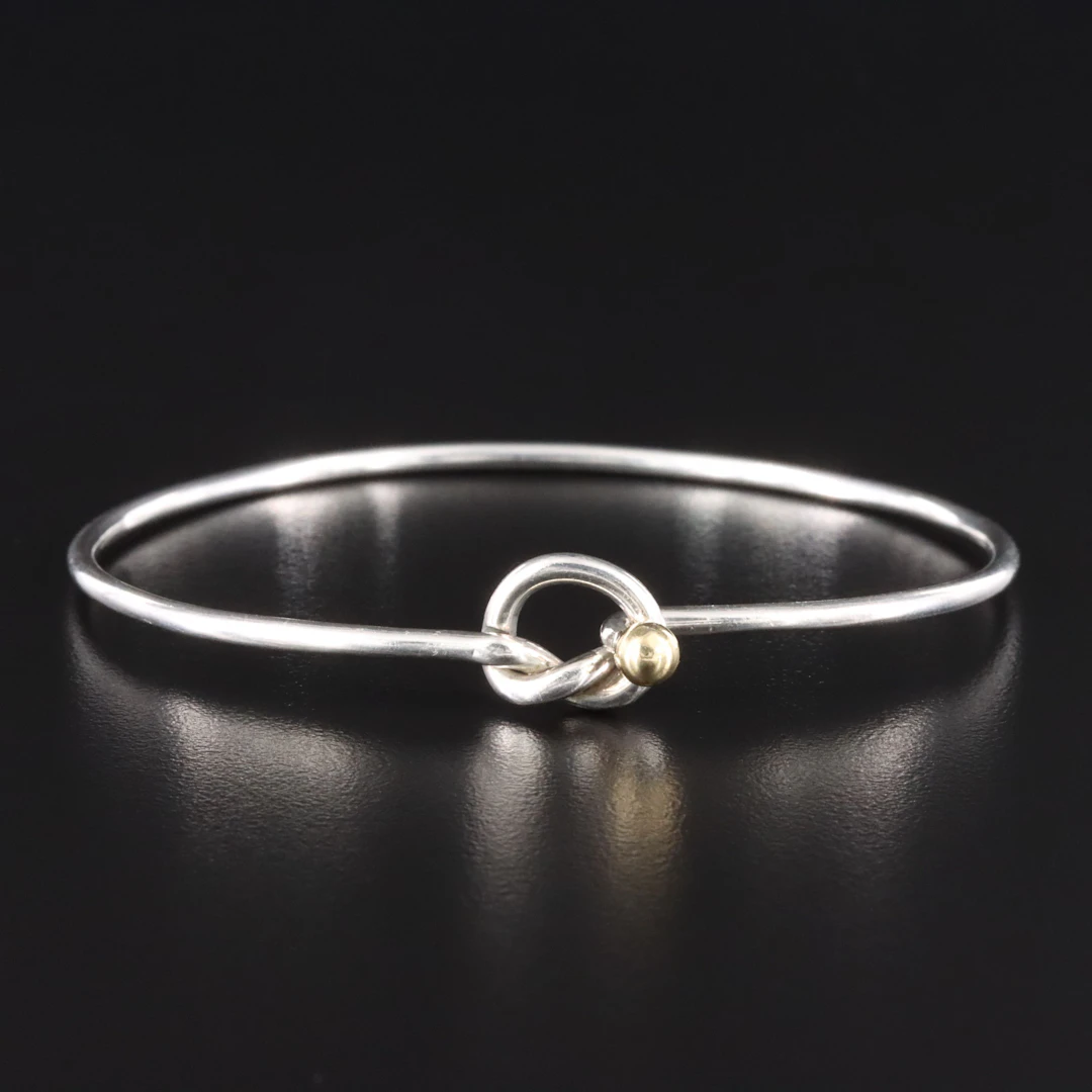 Tiffany & Co. Sterling Hook and Eye Bracelet with 18K Accents