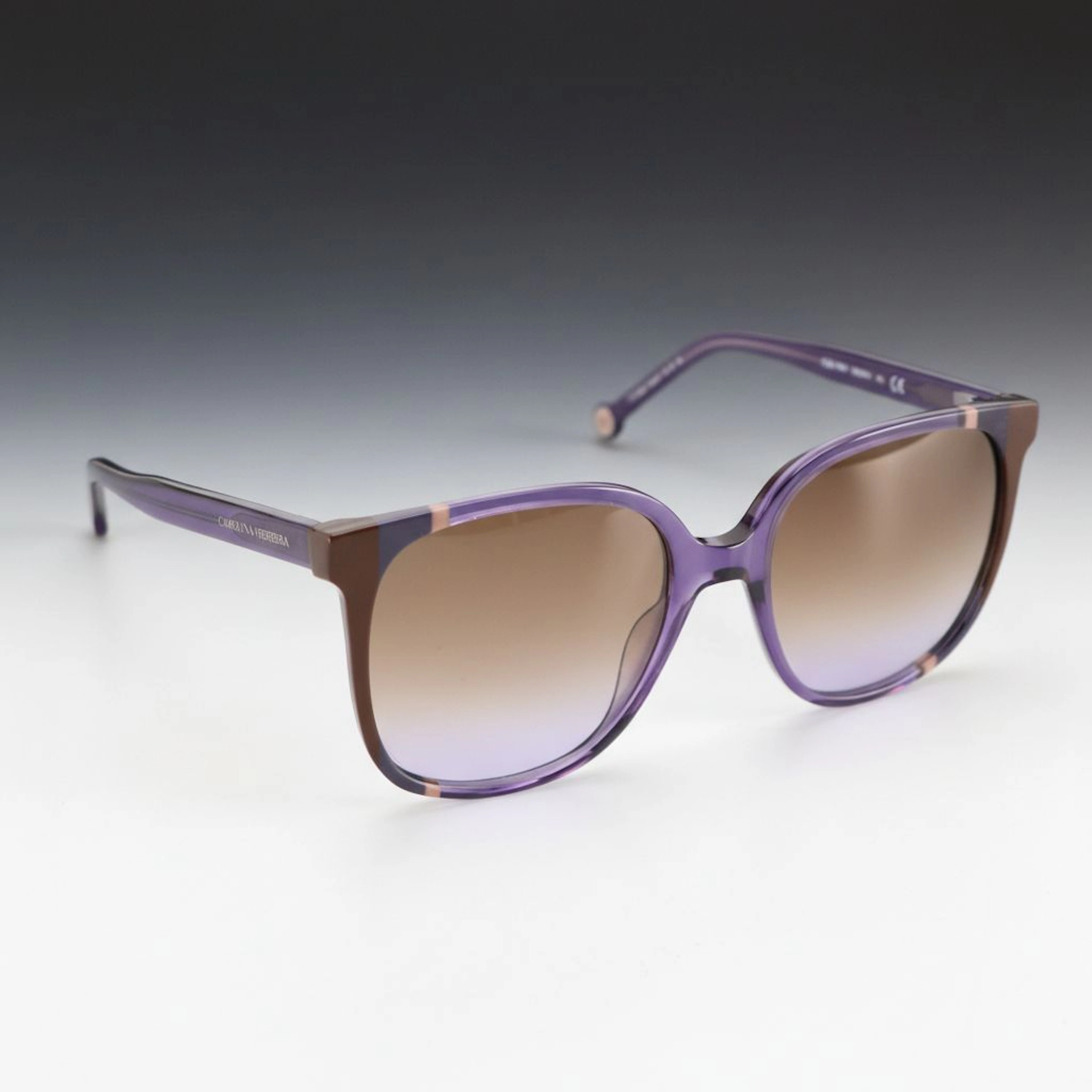 Carolina Herrera CH0062/S Violet/Brown Square Framed Sunglasses with Case