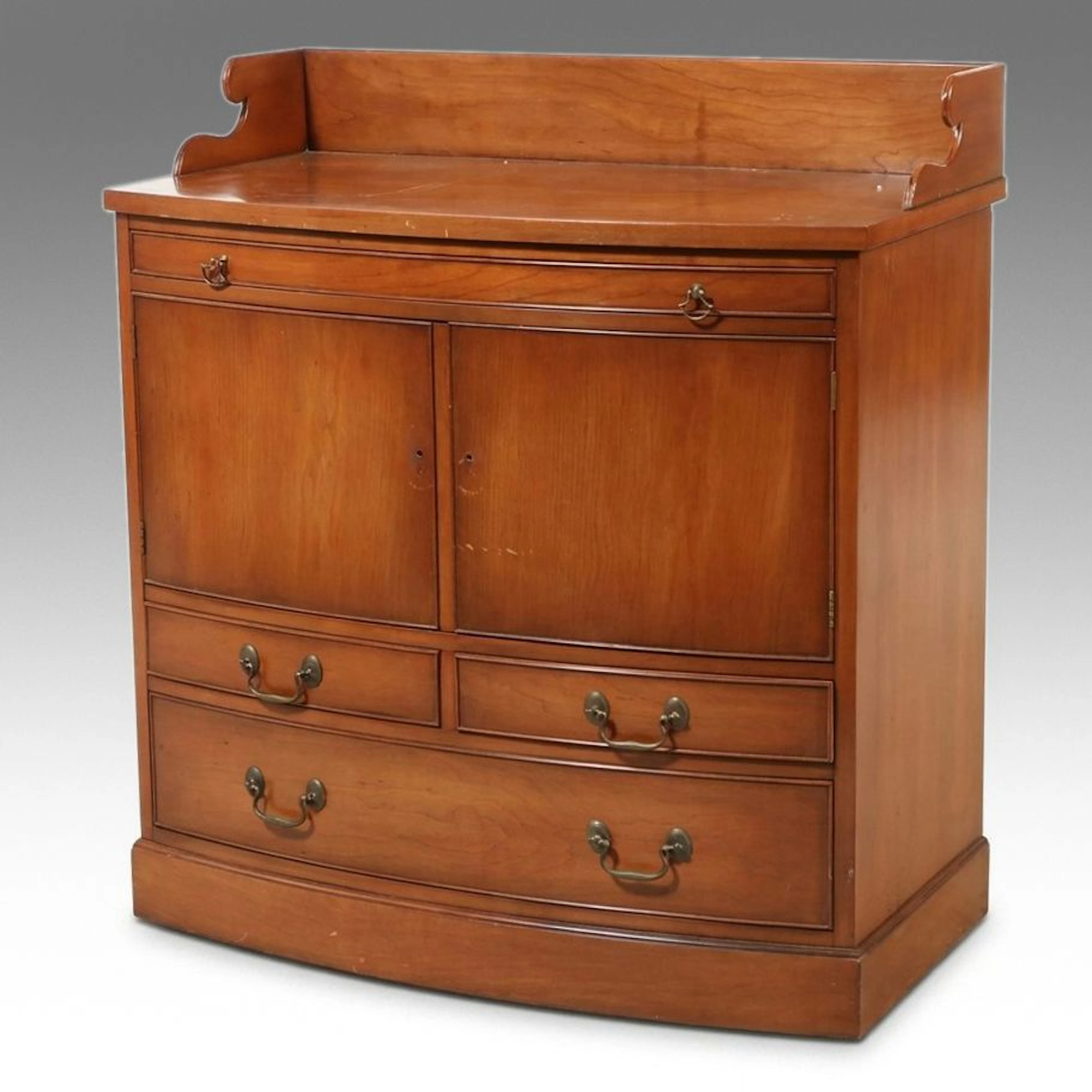 Morganton Furniture Federal Style Cherry Bow-Front Buffet, Mid-20th Century