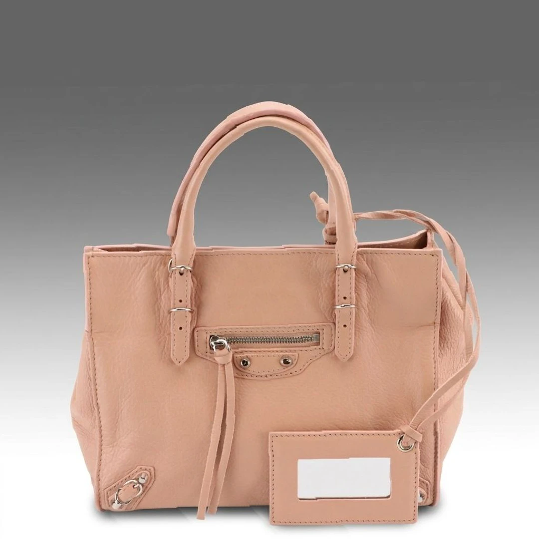 Balenciaga Papier A4 Mini Two-Way Magnet Tote in Tomette Calfskin Leather