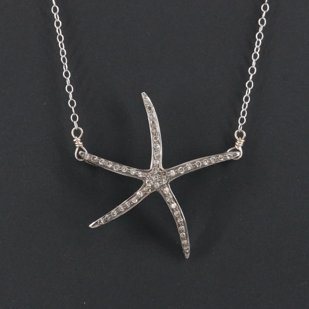 14K 0.31 CTW Diamond Starfish Necklace