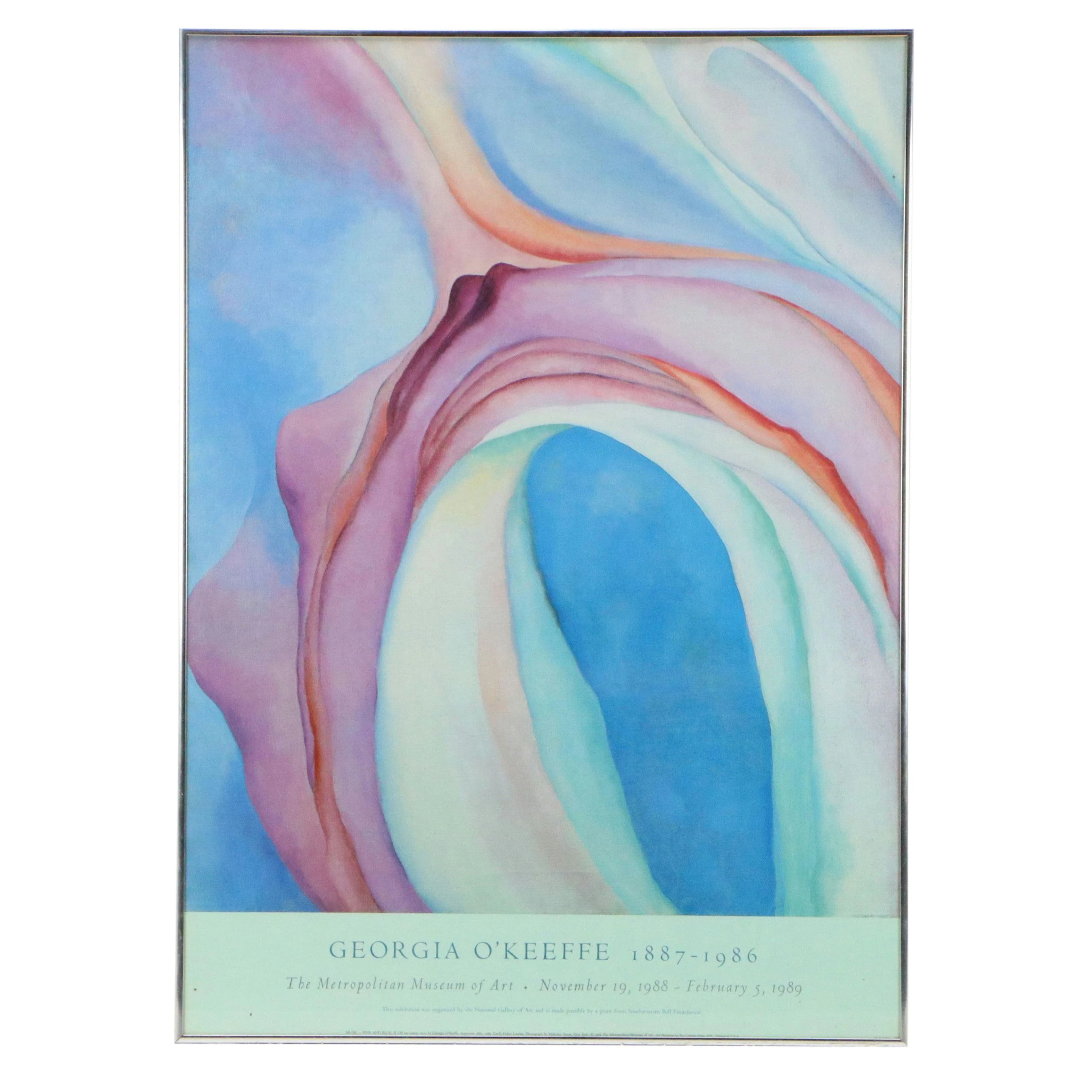 Offset Lithograph Exhibition Poster After Georgia O'Keeffe, 1988