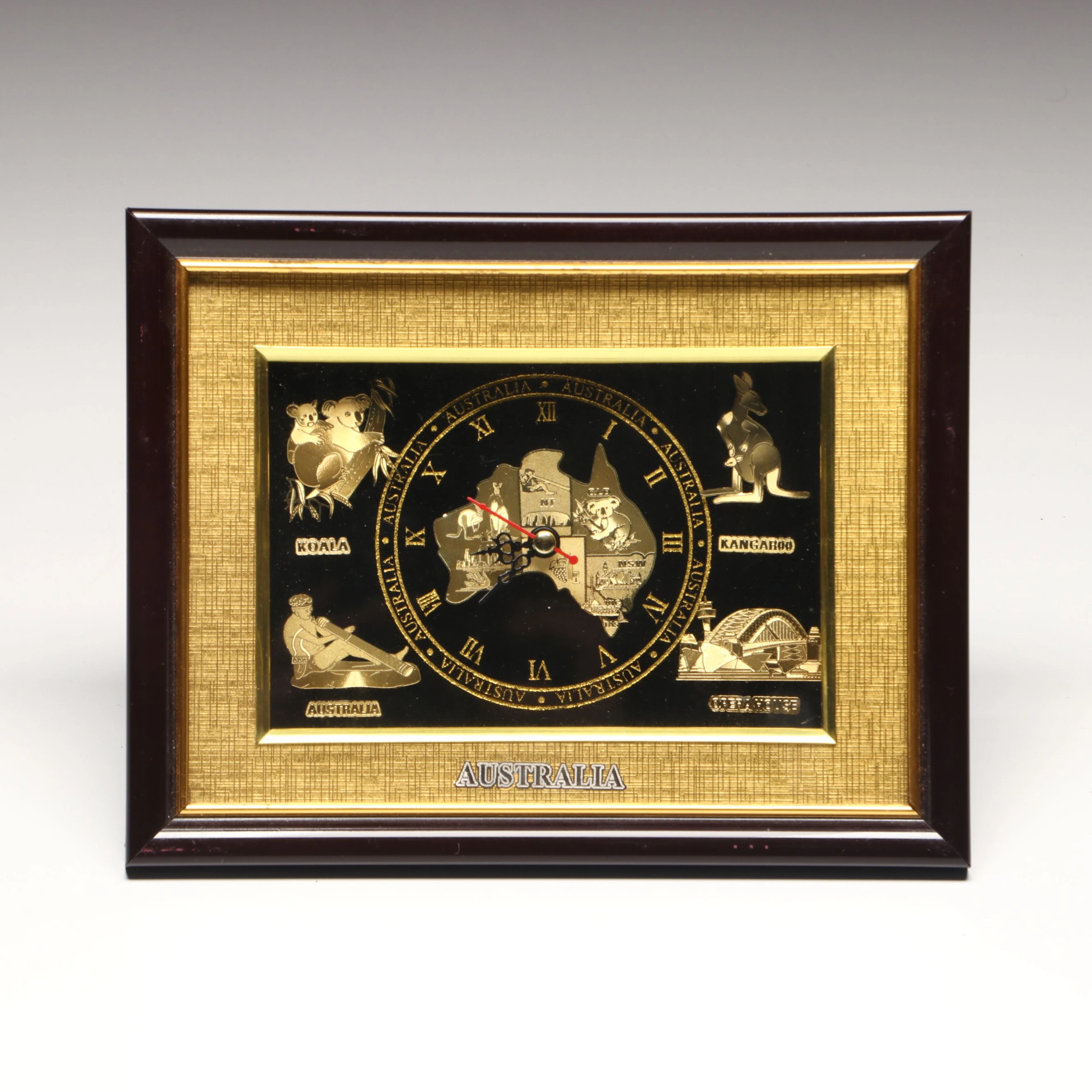Australia Gold Plate Lacquer Frame Table Clock