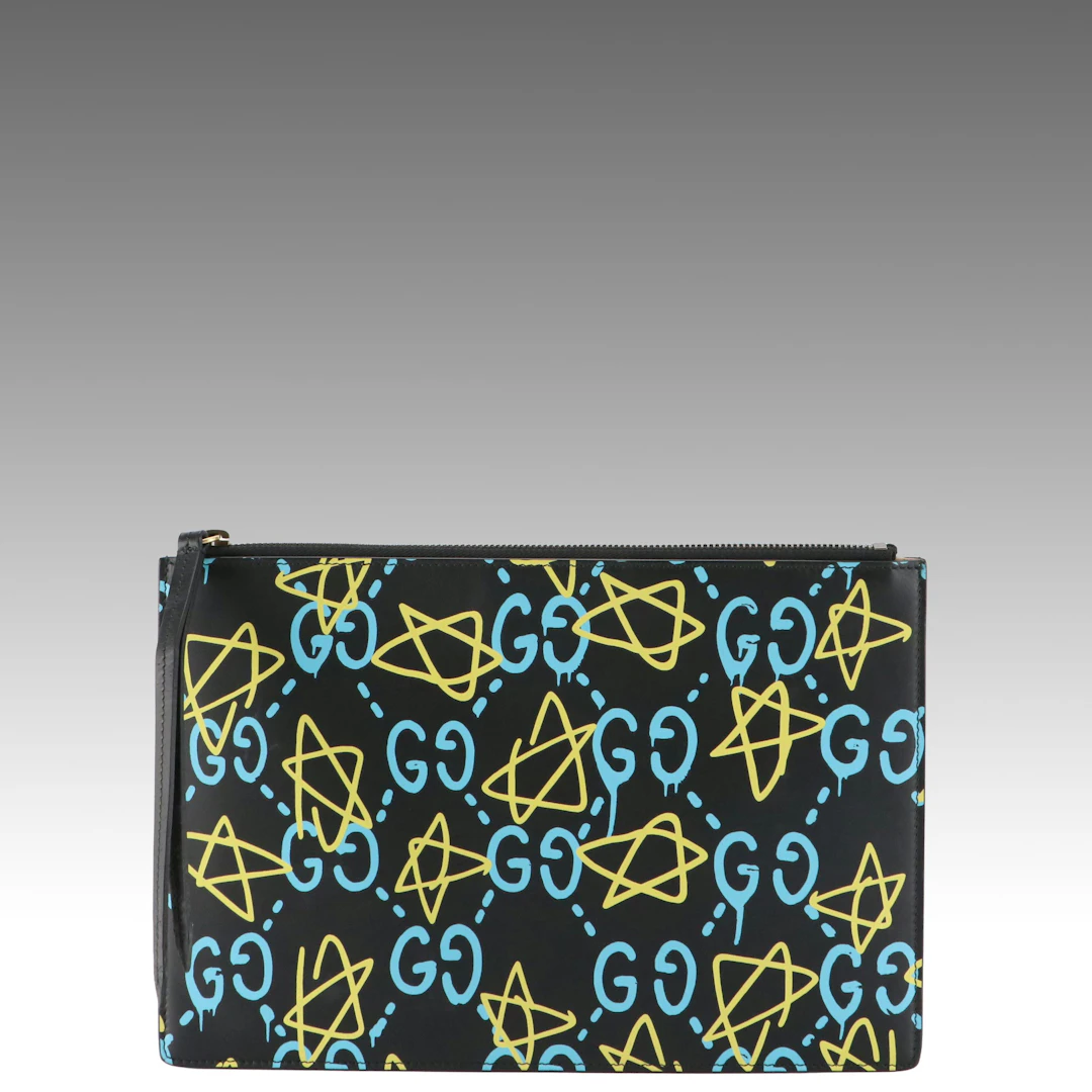 Gucci x Trevor Andrew Zip Clutch in GucciGhost Print Leather with Box