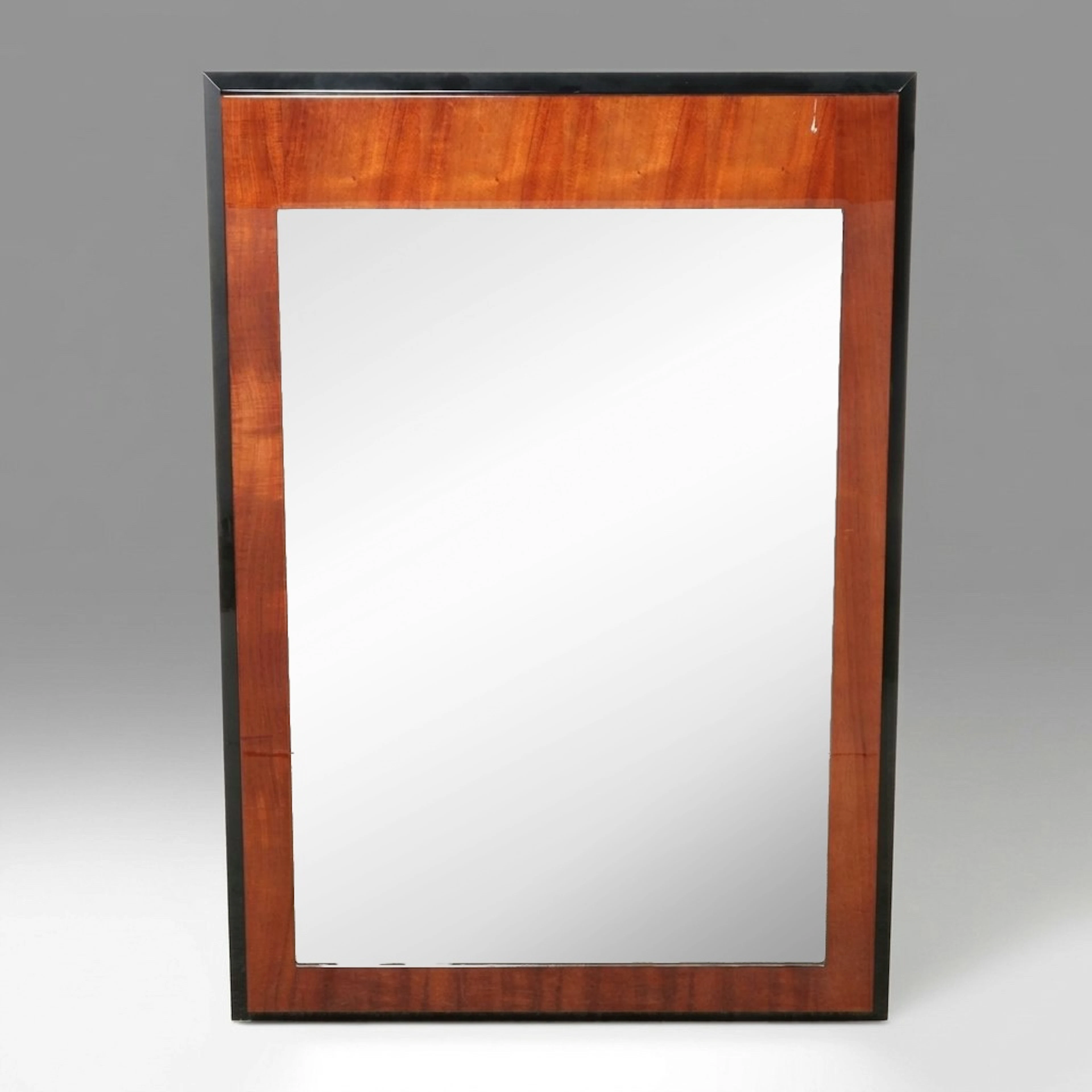 Henredon Black Rimmed Wooden Rectangular Wall Mirror, 1990s