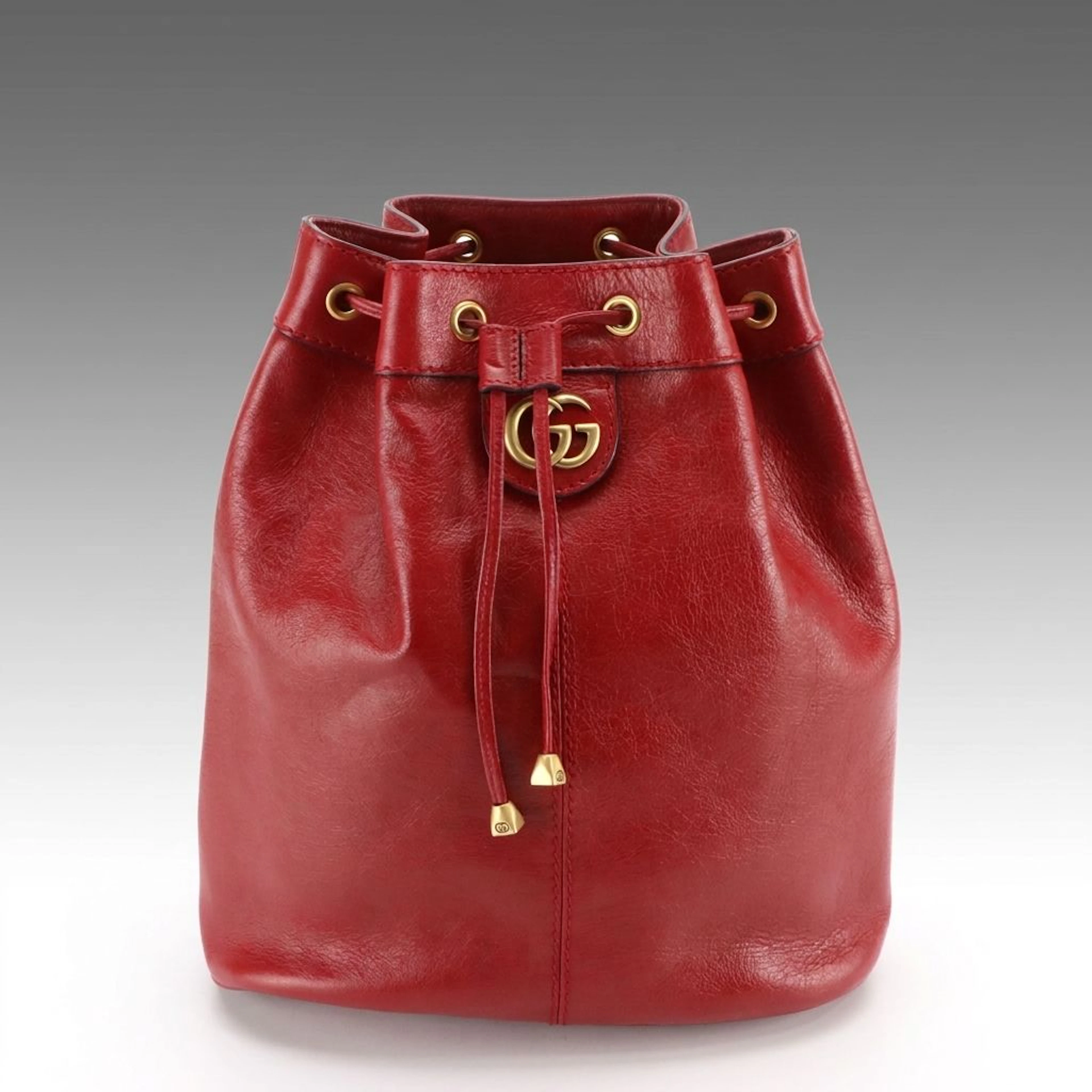 Gucci Re(Belle) Medium Bucket Bag in Red Calfskin Leather