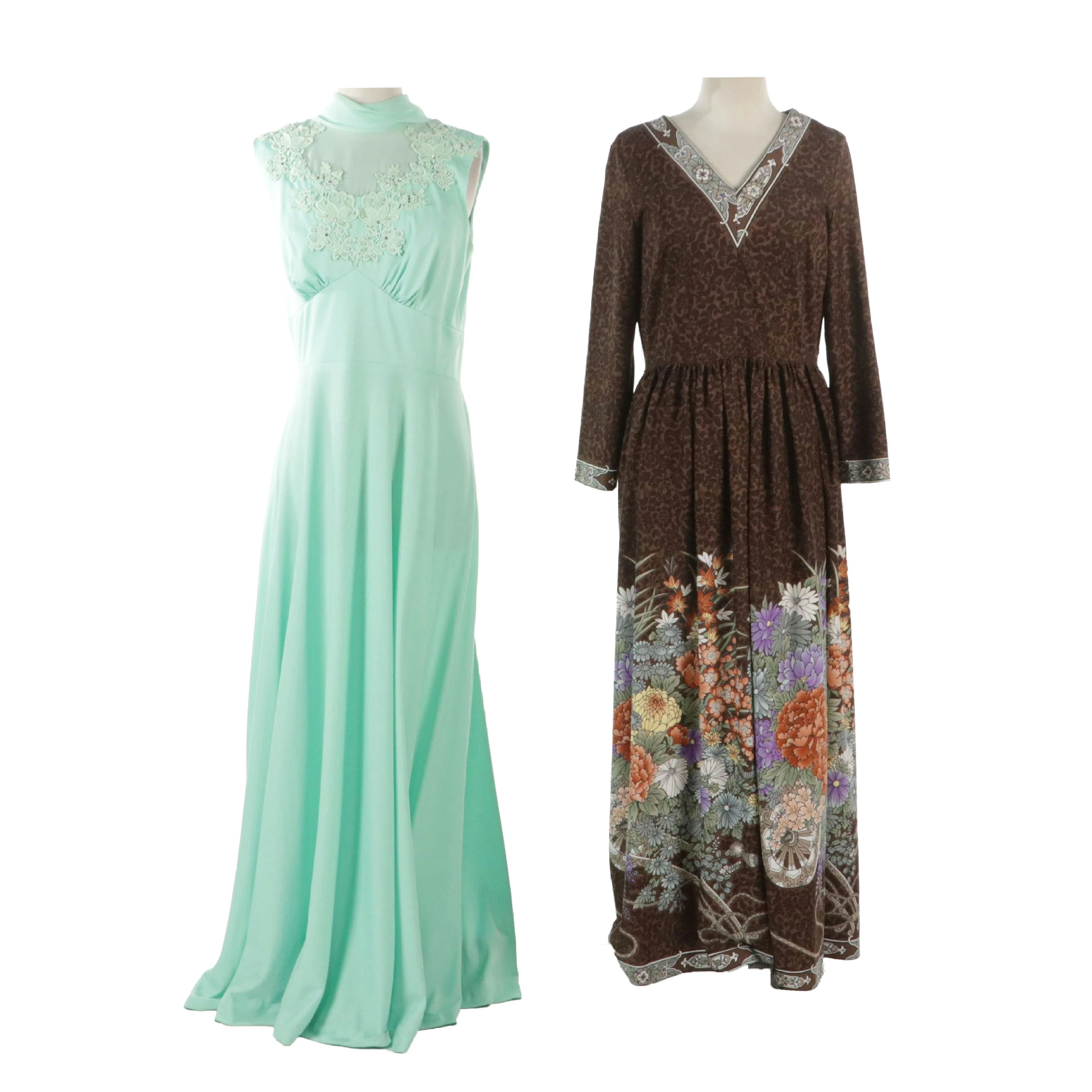 Miss Elliette of California Printed Maxi Dress and Embellished Occasion Dress