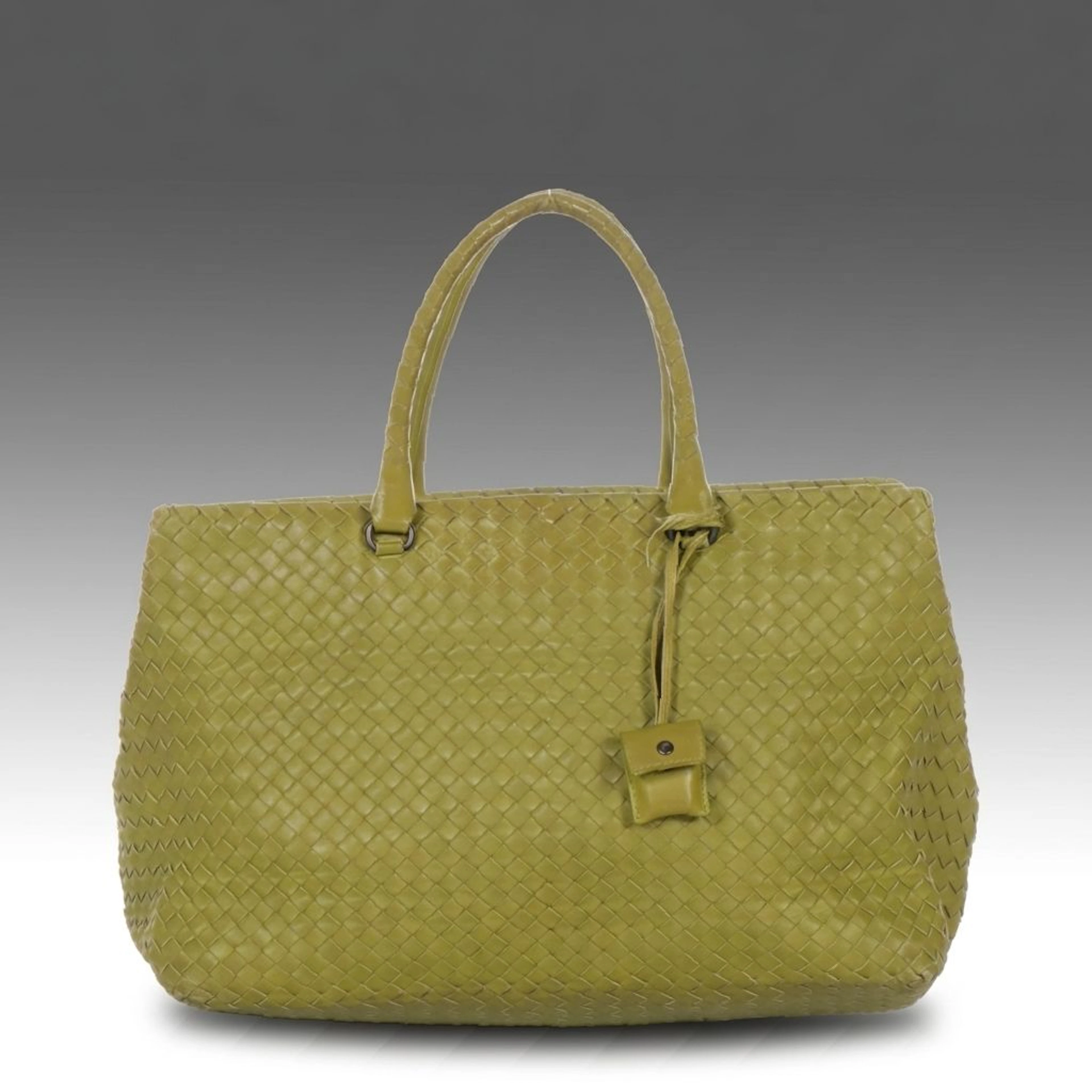 Bottega Veneta in Green Woven Leather Tote Bag