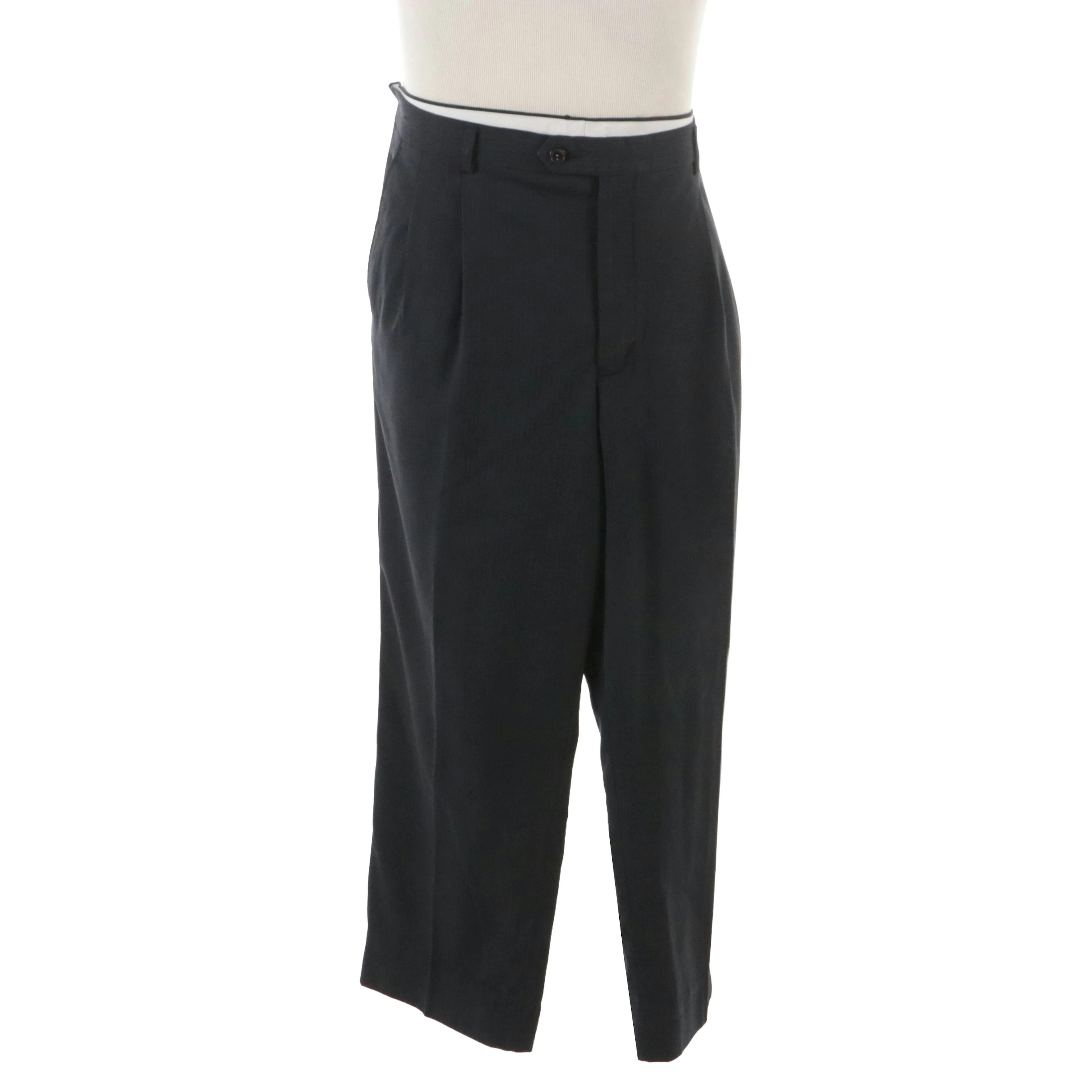 Men's Yves Saint Laurent Pleated Pinstripe Trouser, Vintage