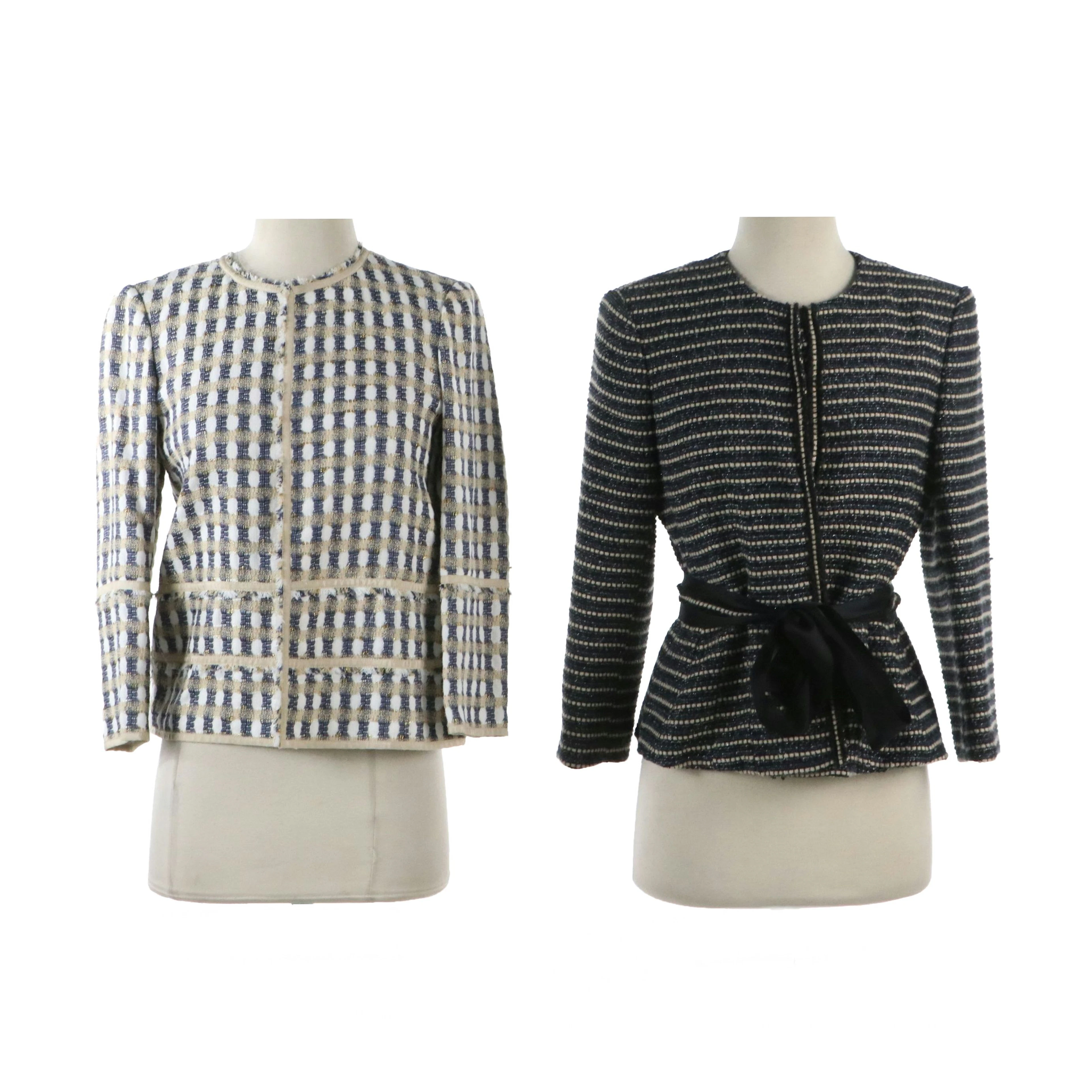 Carolina Herrera Belted Wool Blend and Lafayette 148 Tweed Jackets