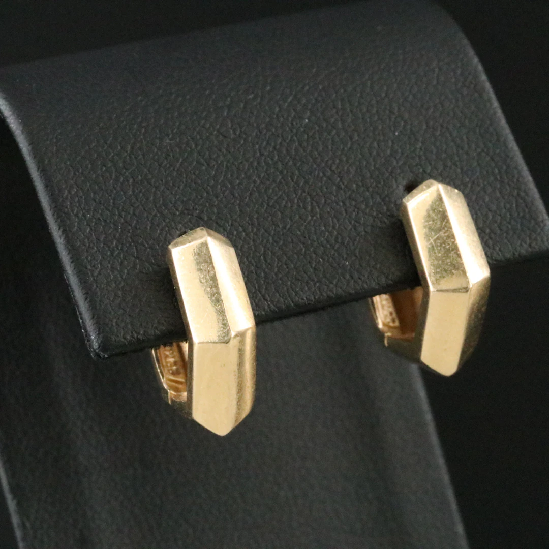 14K Geometrical Hoop Earrings