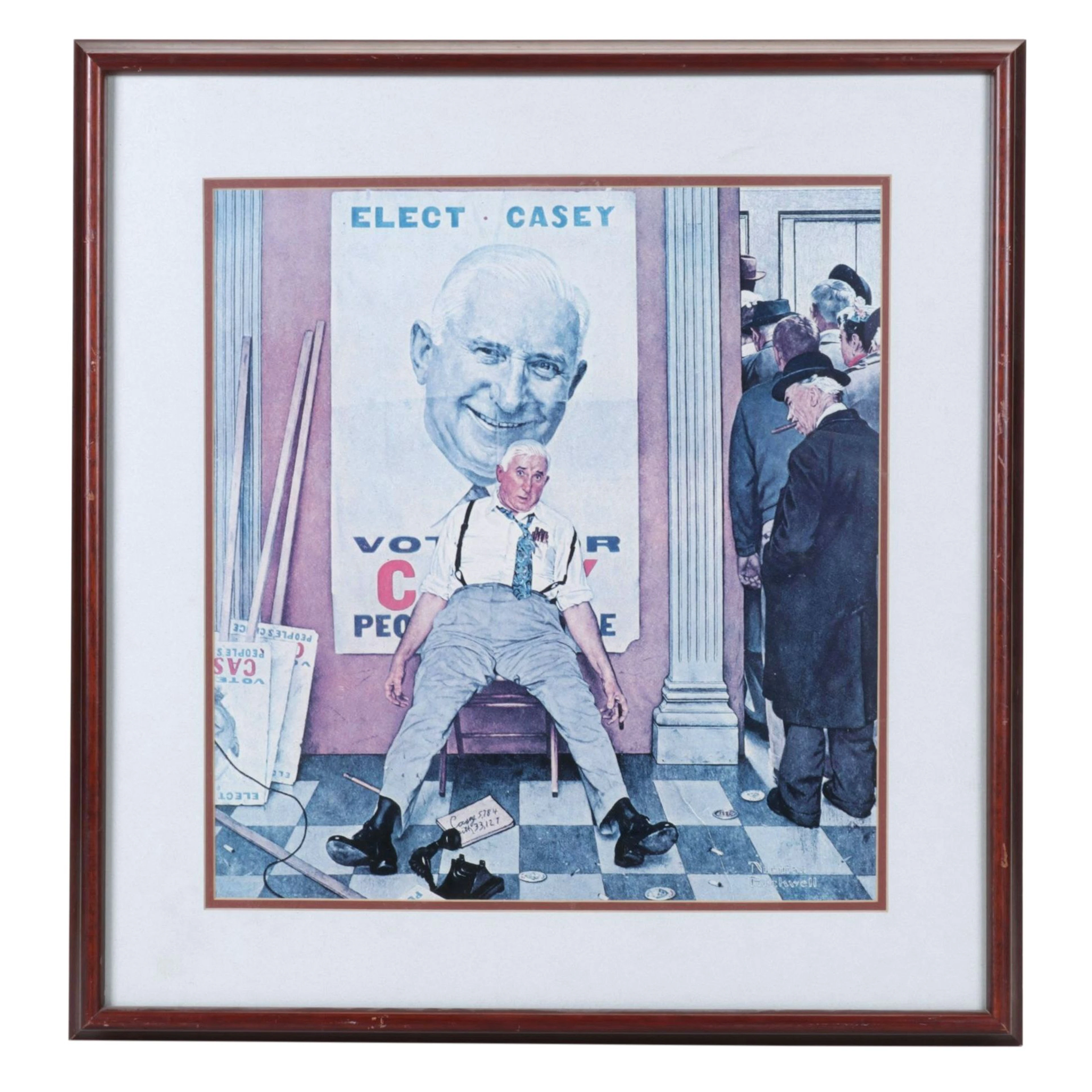 Offset Lithograph After Norman Rockwell "Elect Casey"