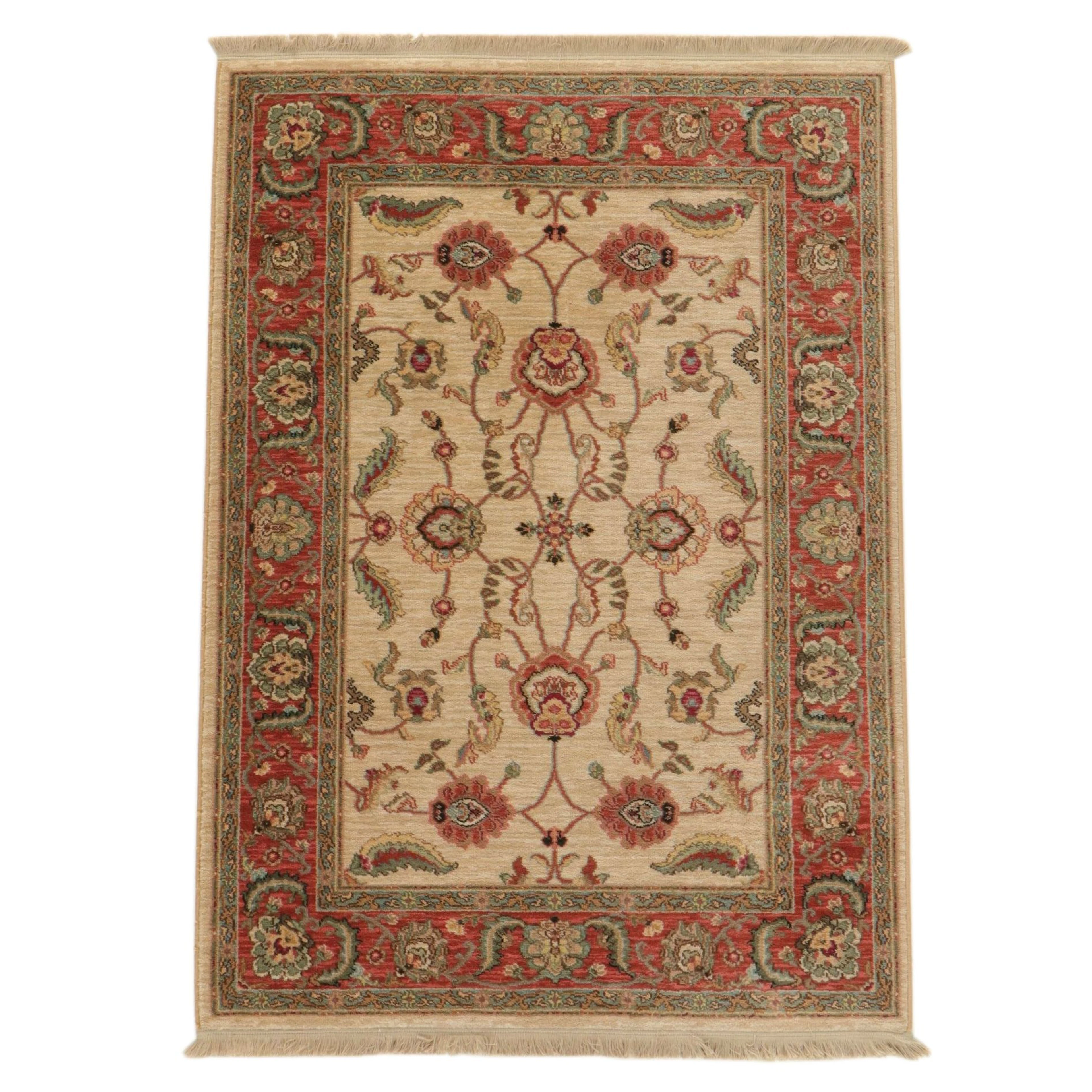 4'3 x 6' Machine Made Karastan Ashara Collection "Agra Ivory" Area Rug