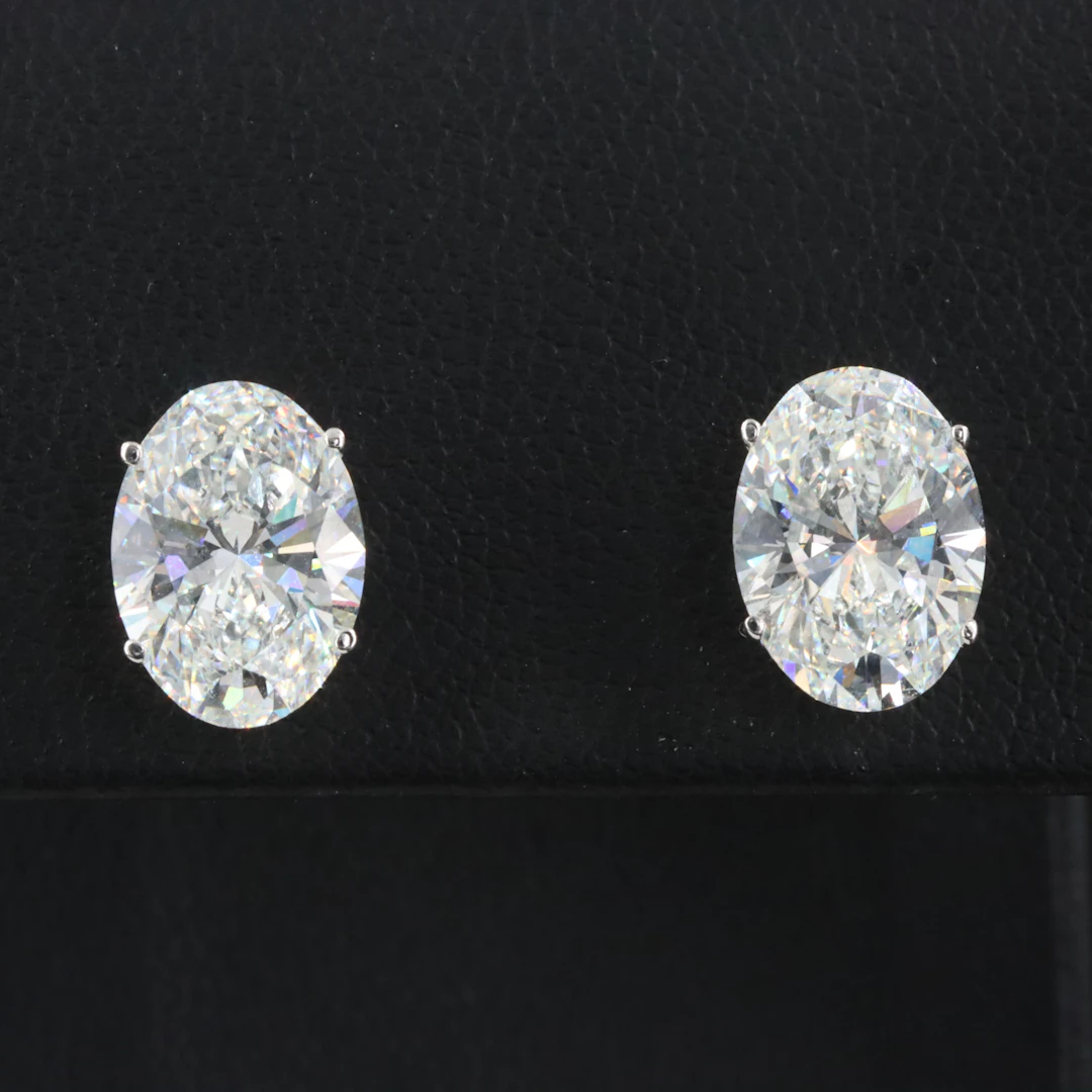 14K 5.15 CTW Lab Grown Diamond Solitaire Earrings with IGI Reports