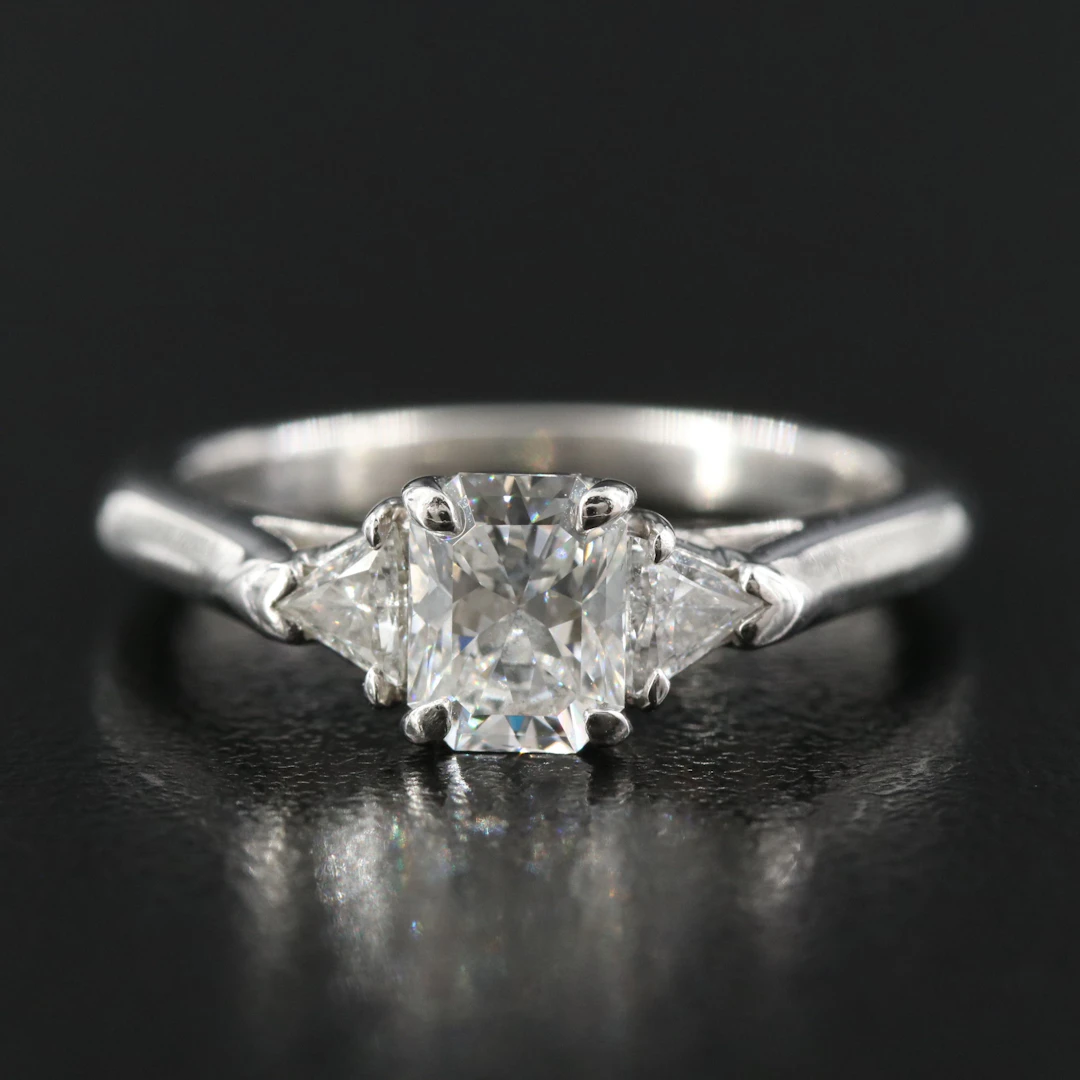 Tiffany & Co. Platinum 0.90 CTW Diamond Three Stone Ring