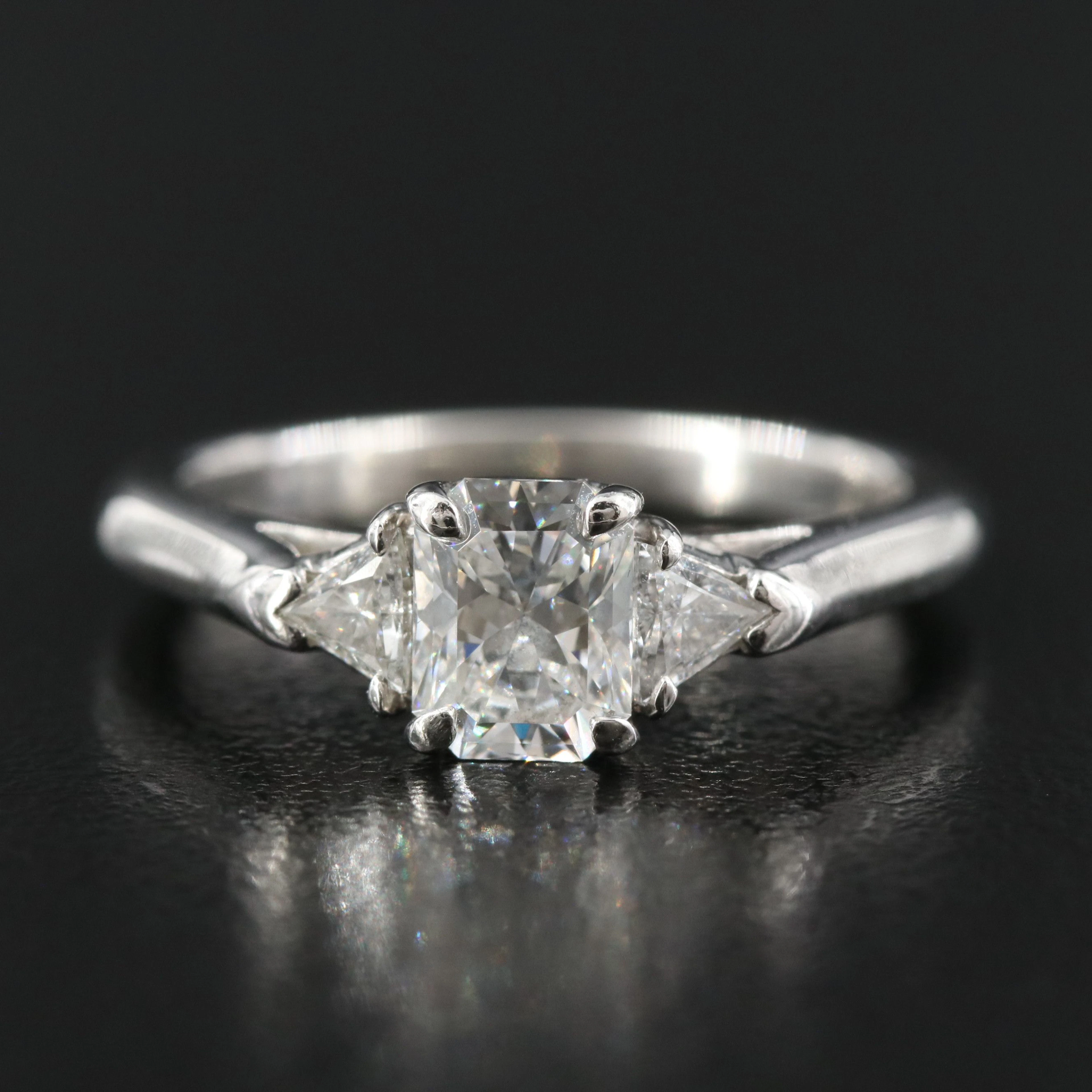 Tiffany & Co. Platinum 0.90 CTW Diamond Three Stone Ring