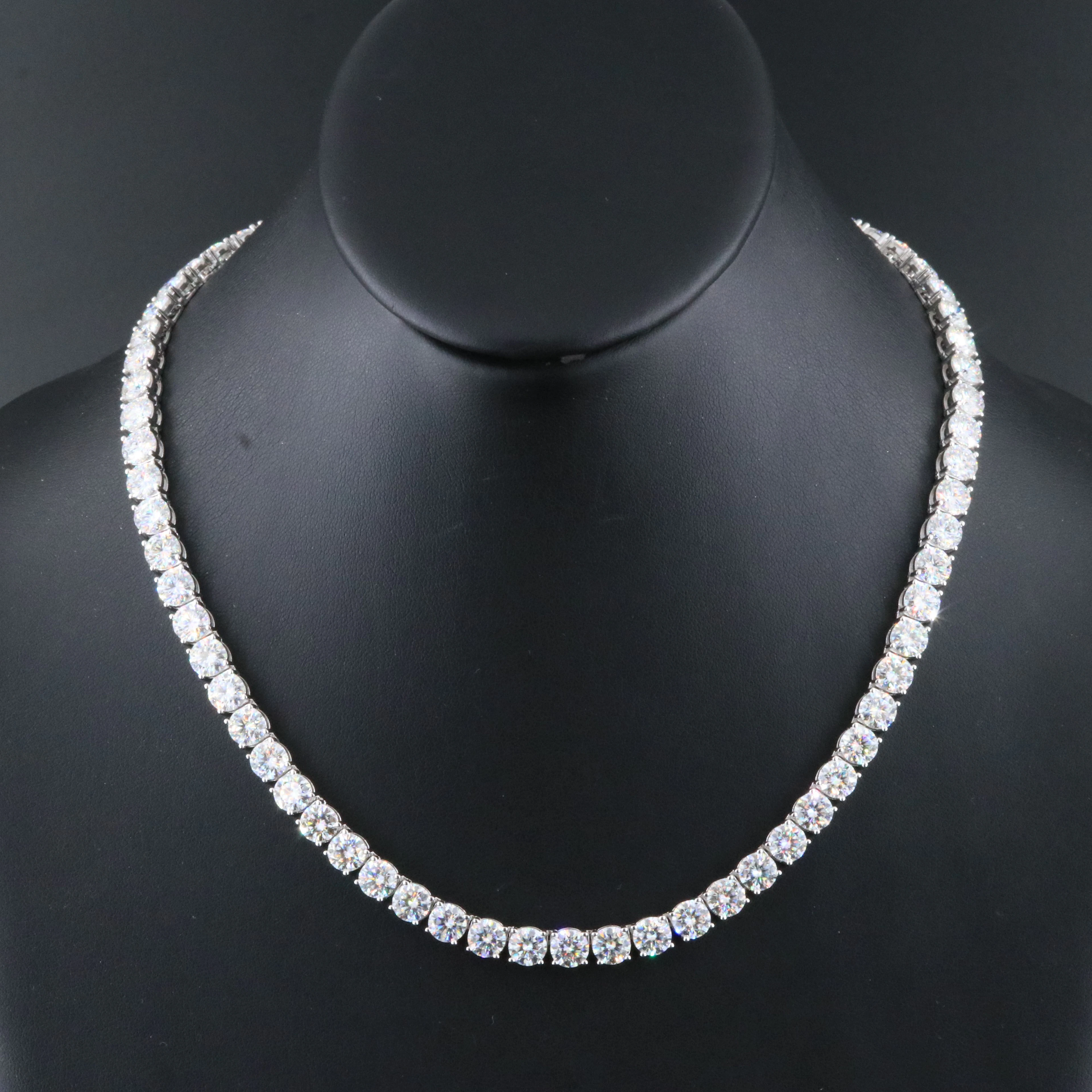 Sterling Moissanite Line Necklace